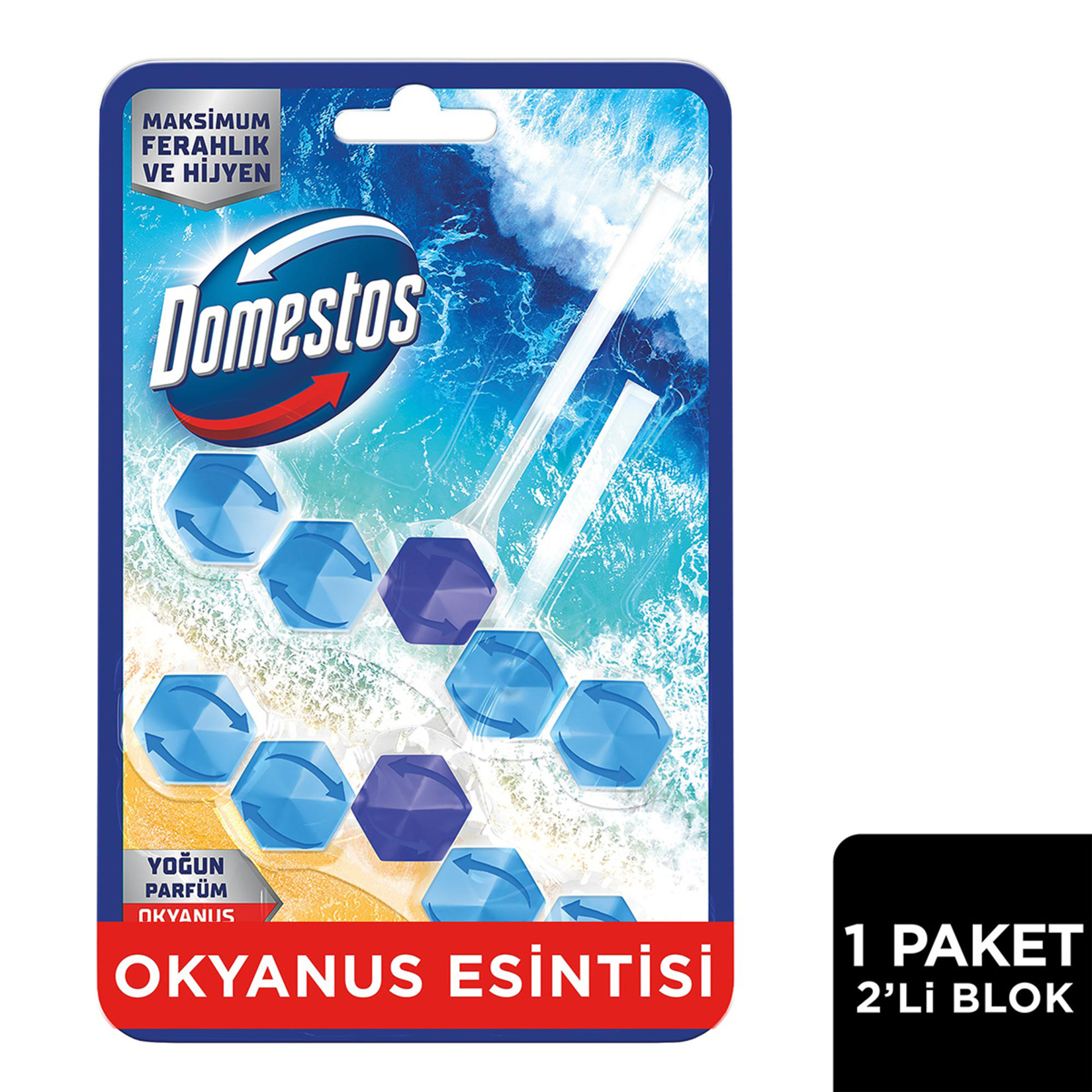 Domestos Wc Blok Okyanus Ferahlığı 2 x 50 G - Görsel 2