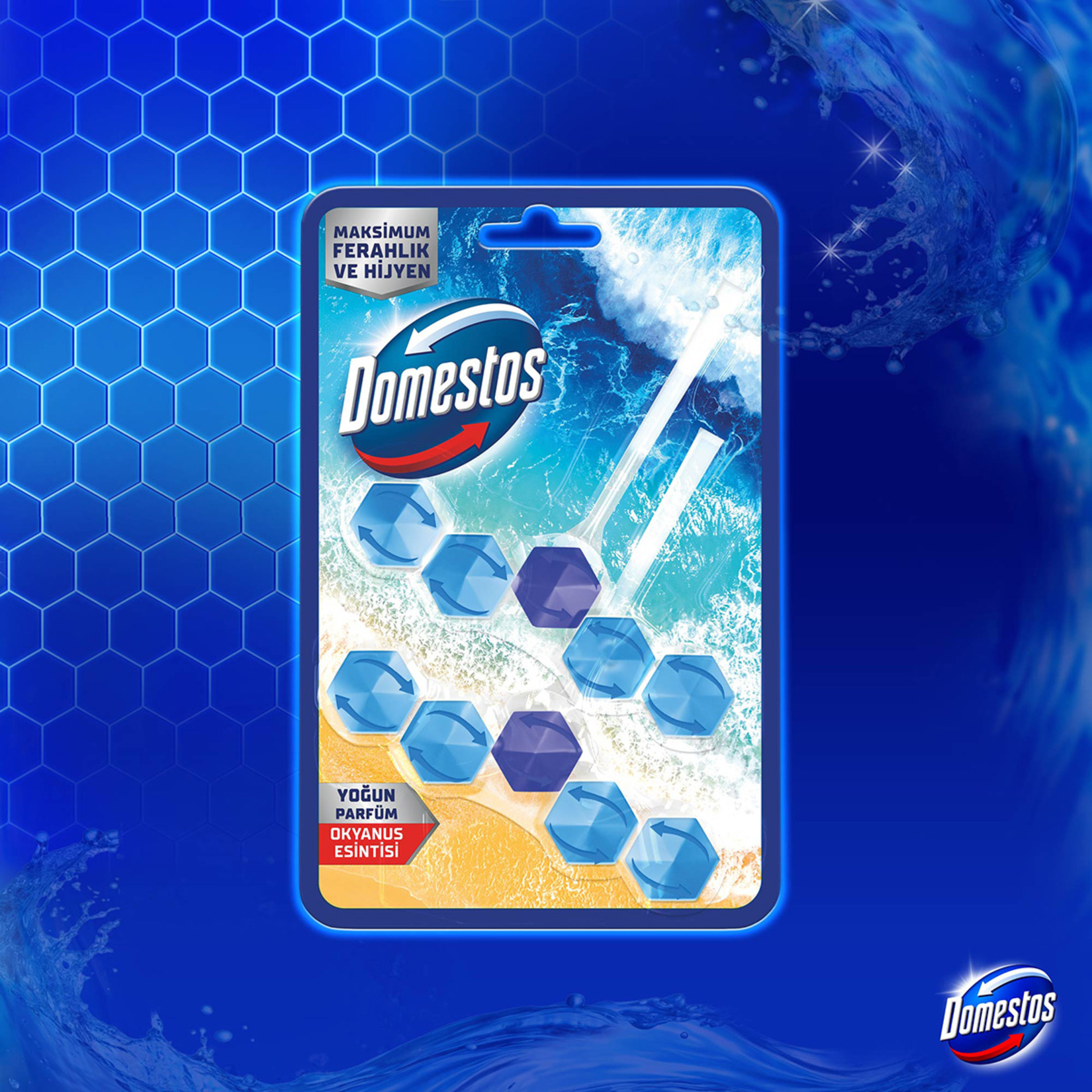 Domestos Wc Blok Okyanus Ferahlığı 2 x 50 G - Görsel 3