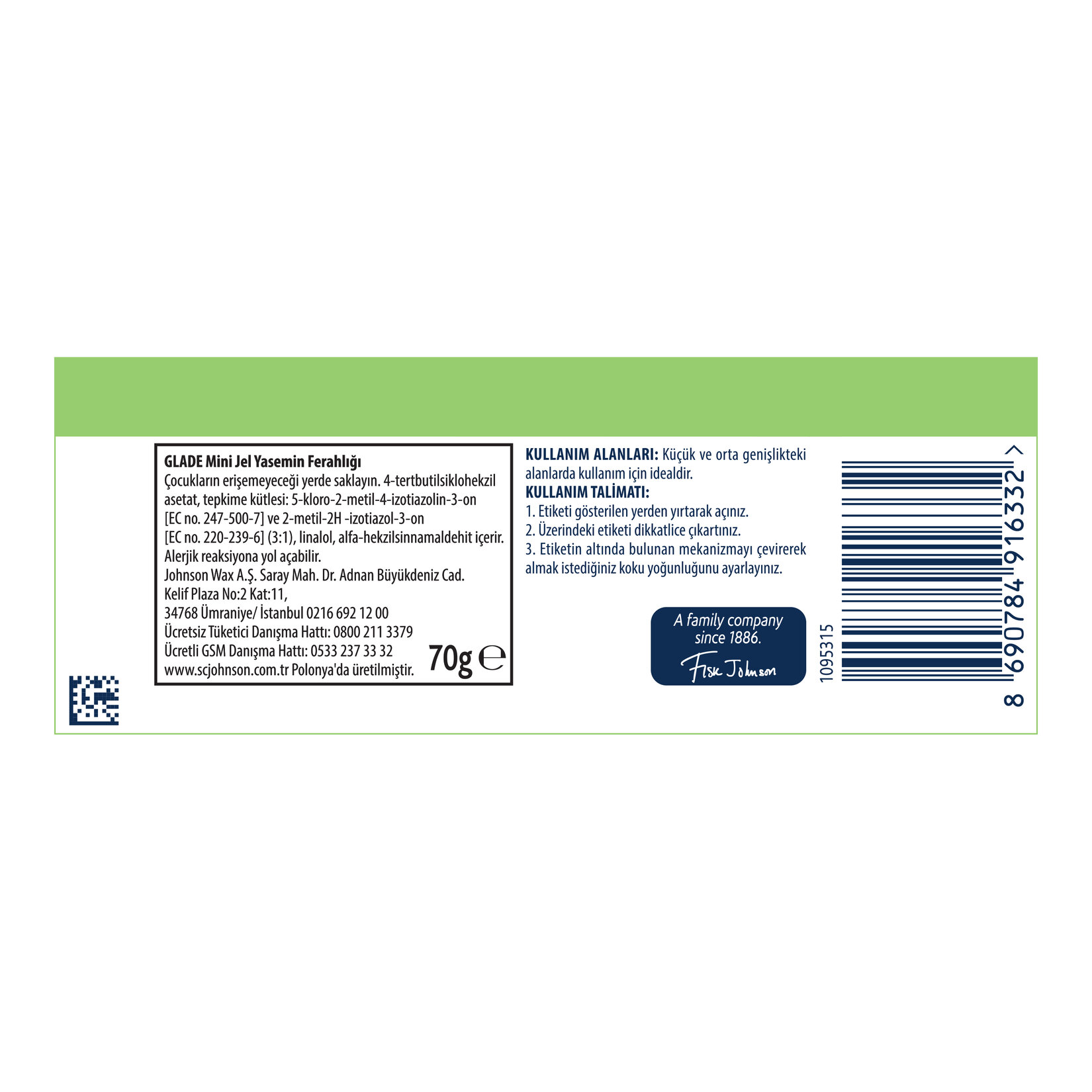 Glade Hava Tazeleyici Mini Jel Yasemin Ferahlığı 70g - Görsel 2