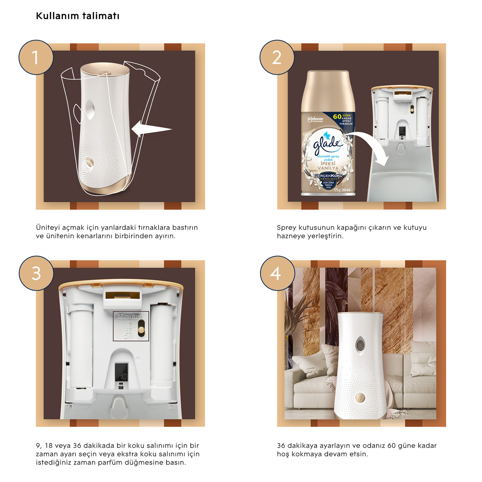 Glade Otomatik Sprey Yedek 2'li Vanilya+Meyve Çiçek 2x269 ml - Görsel 5