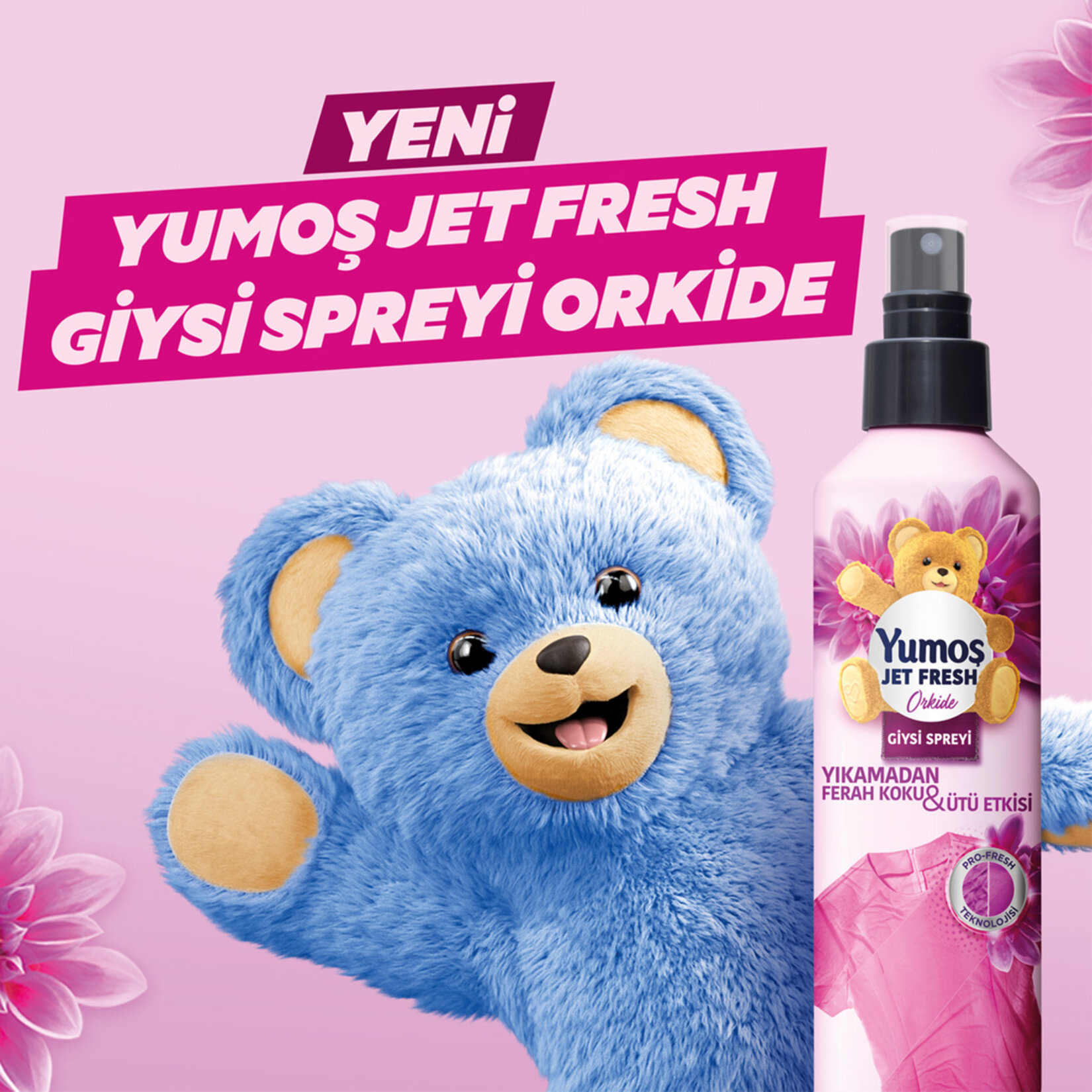 Yumoş Jet Fresh Orkide Giysi Spreyi 2X200 Ml - Görsel 3