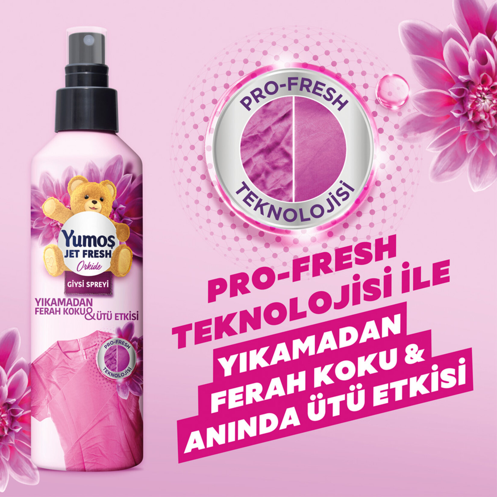 Yumoş Jet Fresh Orkide Giysi Spreyi 2X200 Ml - Görsel 5