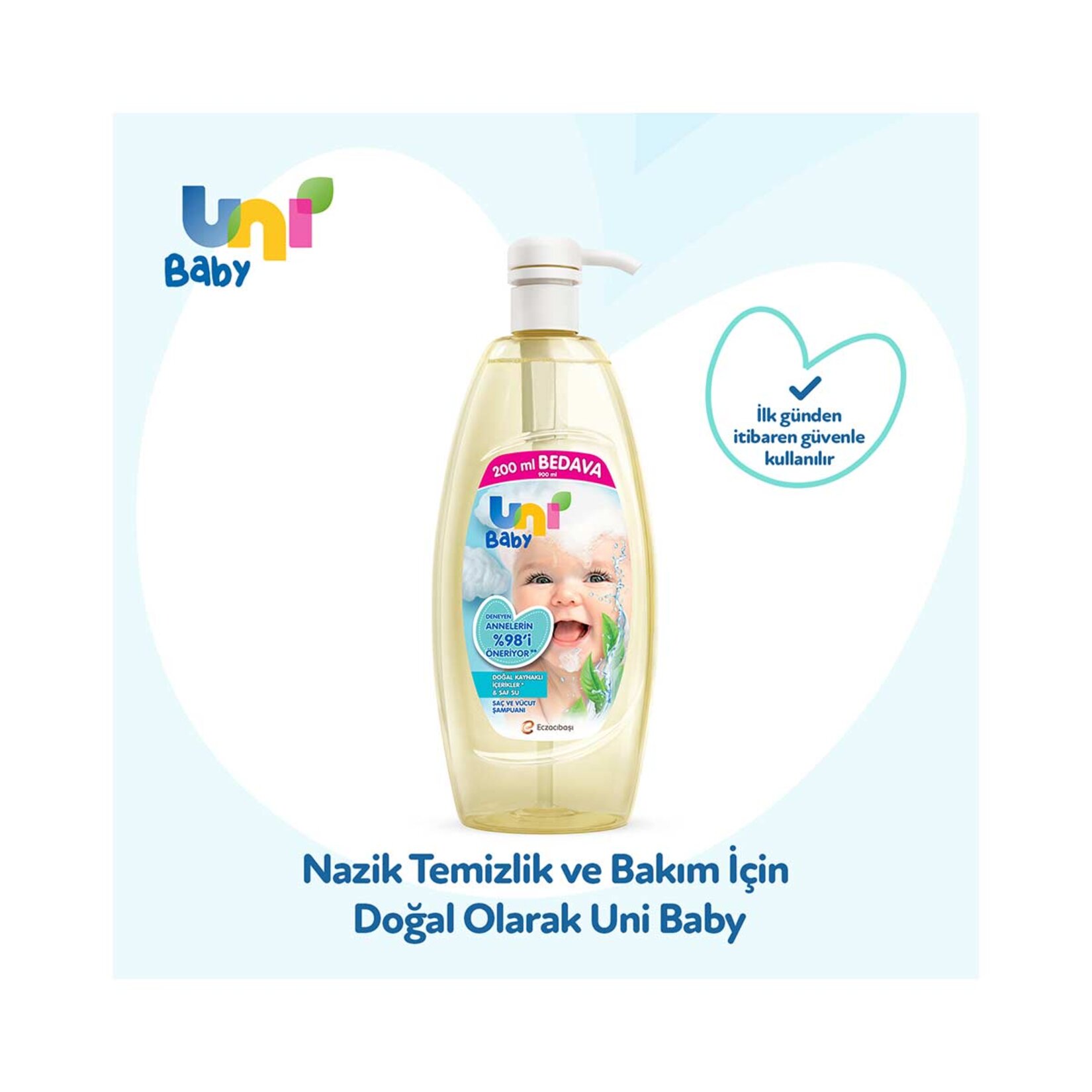 Uni Baby Saç ve Vücut Şampuanı 900 Ml - Görsel 2
