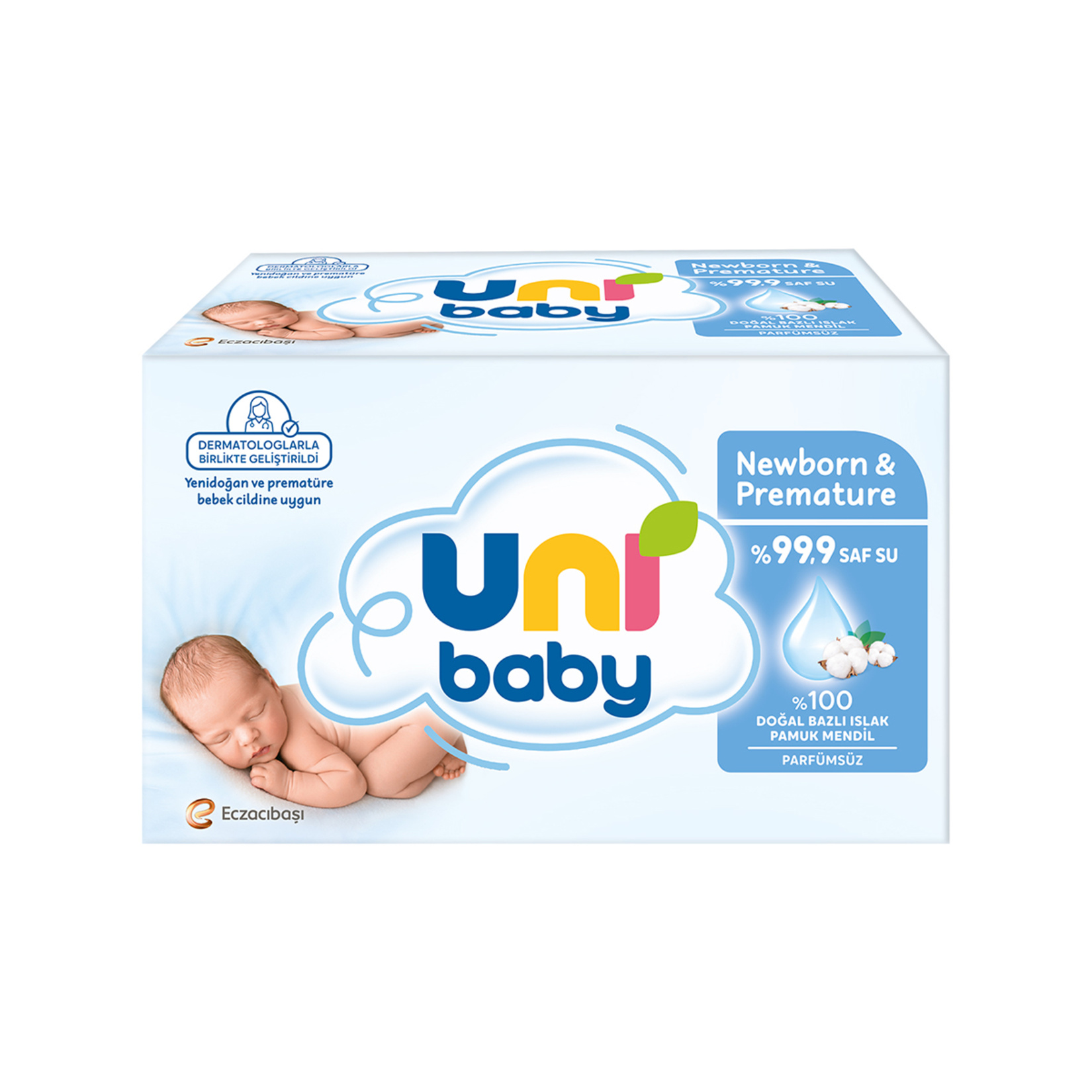 Uni Baby Yenidoğan ve Premature Islak Mendil 3 x 40'lı