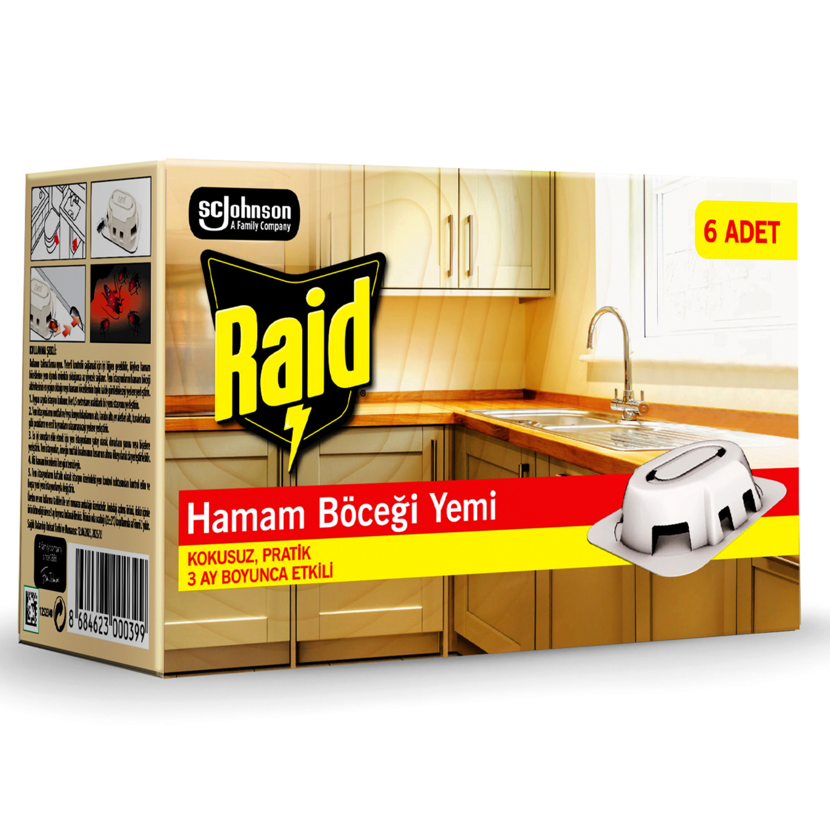 Raid Hamam Böceği Yemi 6 x 2.5 G - Görsel 1