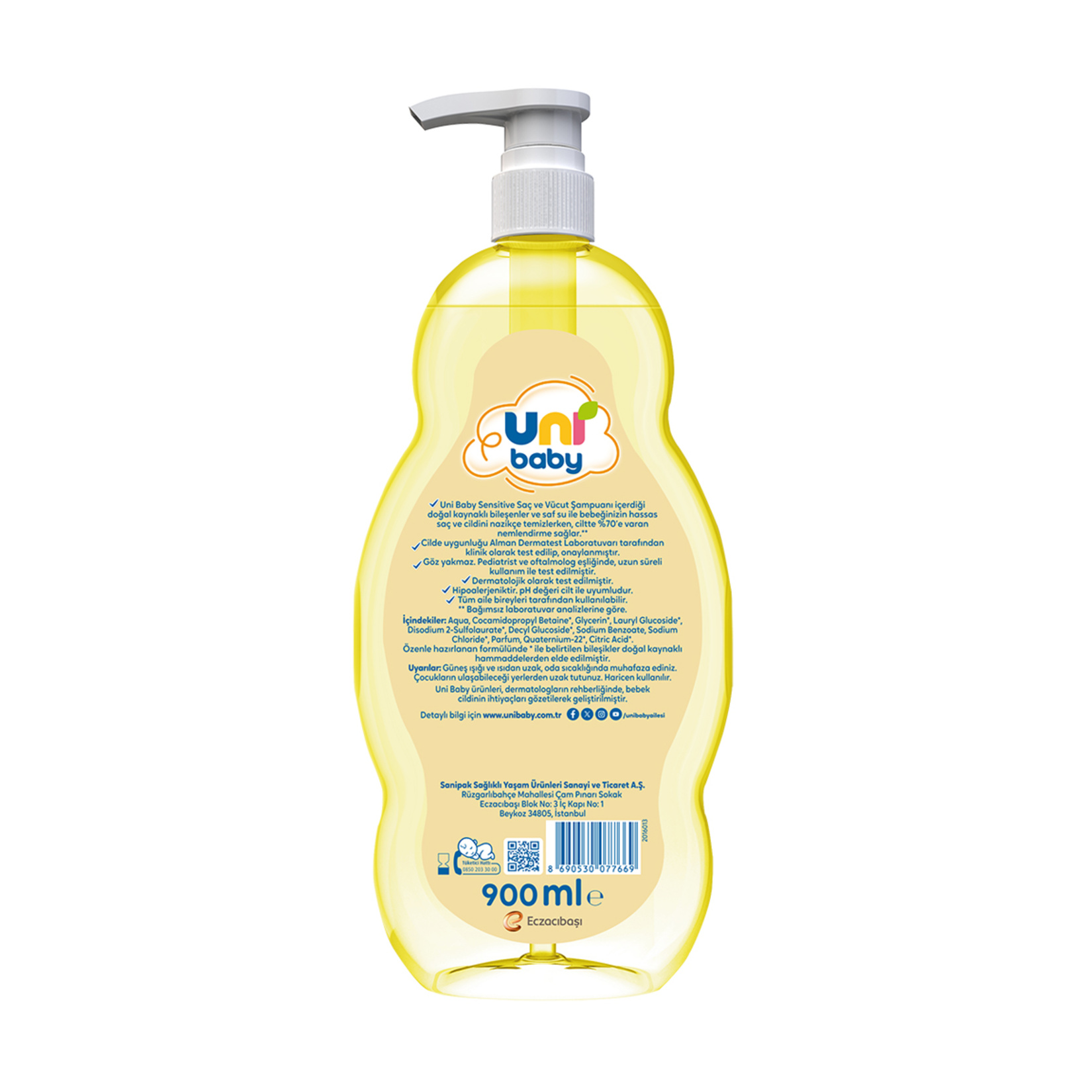 Uni Baby Saç ve Vücut Şampuanı 900 Ml - Görsel 2