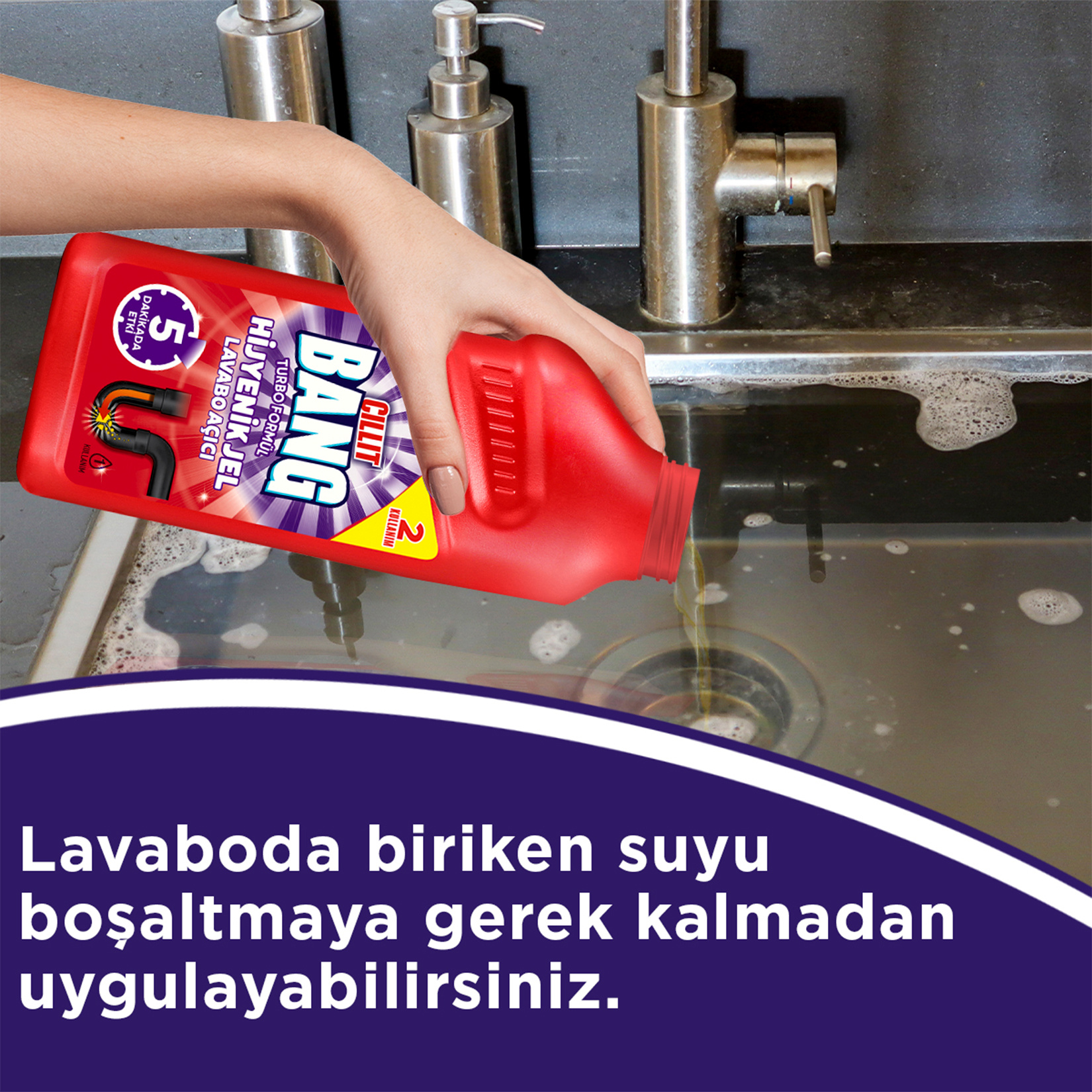 Cillit Bang Hijyenik Jel Lavabo Açıcı Duo 500 Ml - Görsel 2