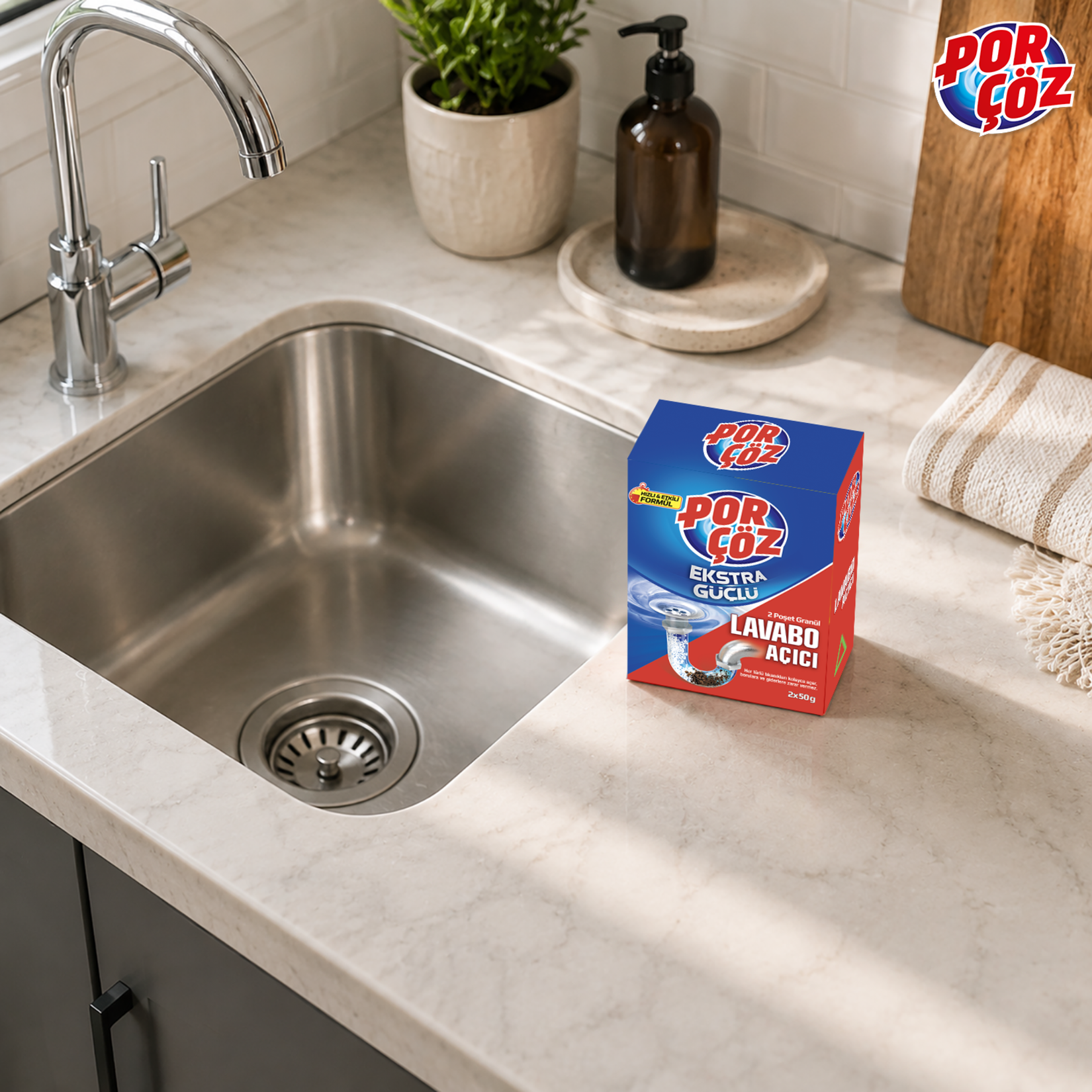 Porçöz Lavabo Açıcı Granül 2x50 G - Görsel 4
