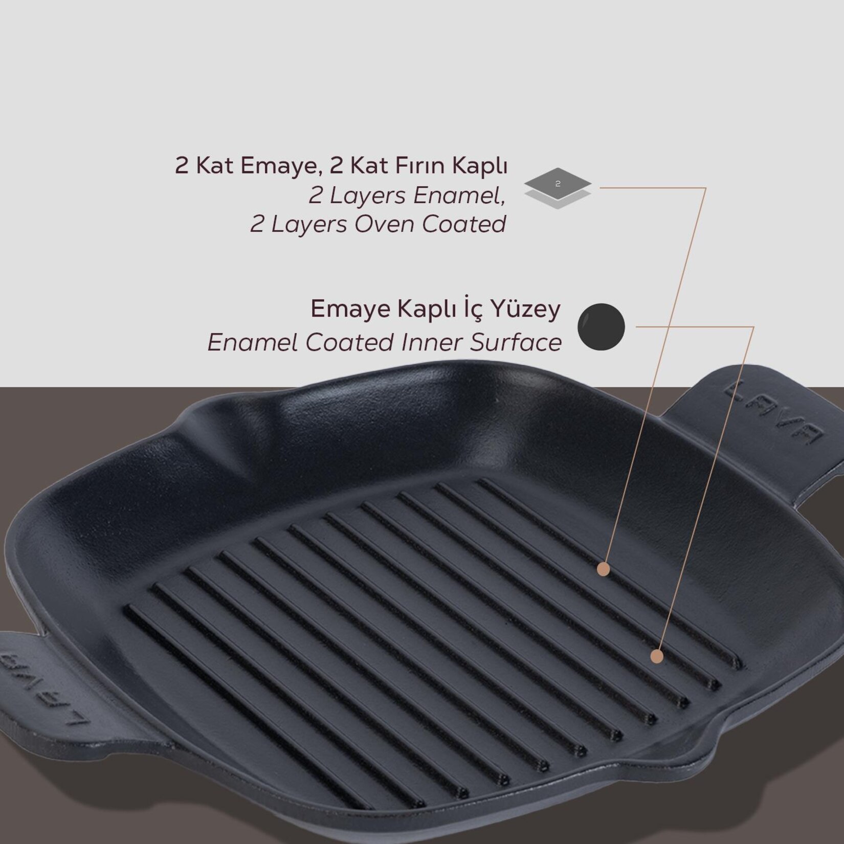 Lava Kare Izgara Tava 26 x 26 - Görsel 5