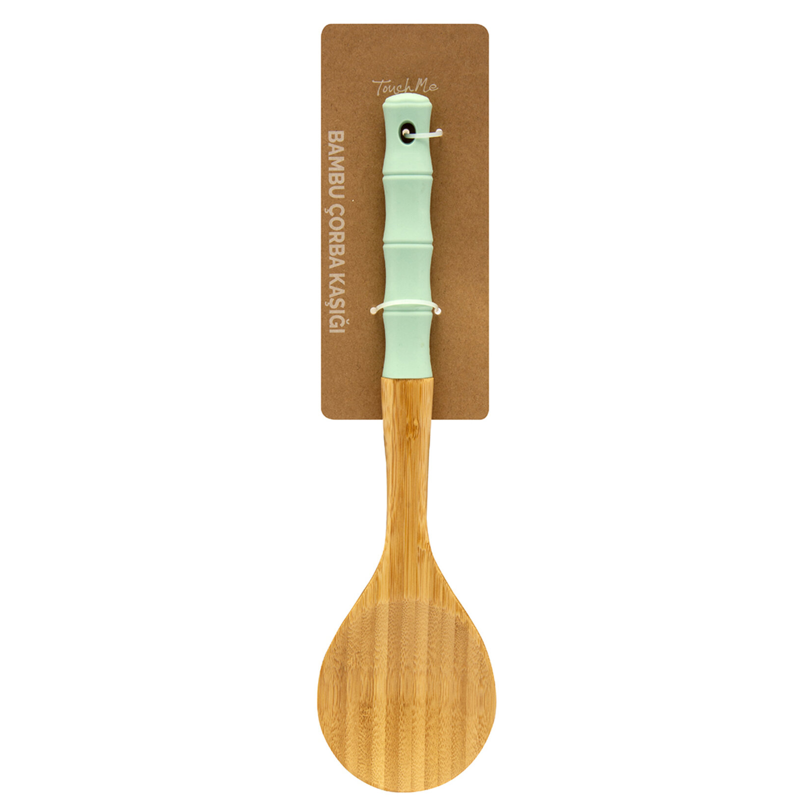 Touch Me Silikon Saplı Ahşap Kepçe - Görsel 1