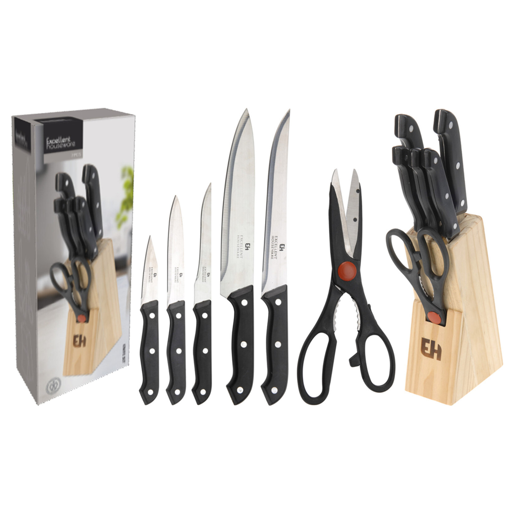 Koopman Ahşap Standlı Bıçak Set 7'li