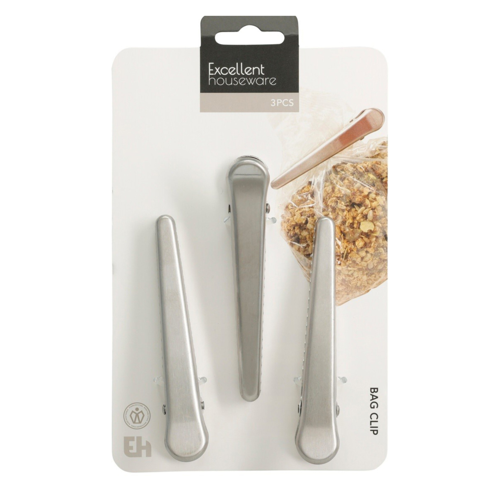 Excellent Houseware Klips Set Paslanmaz Çelik 3'lü - Görsel 2