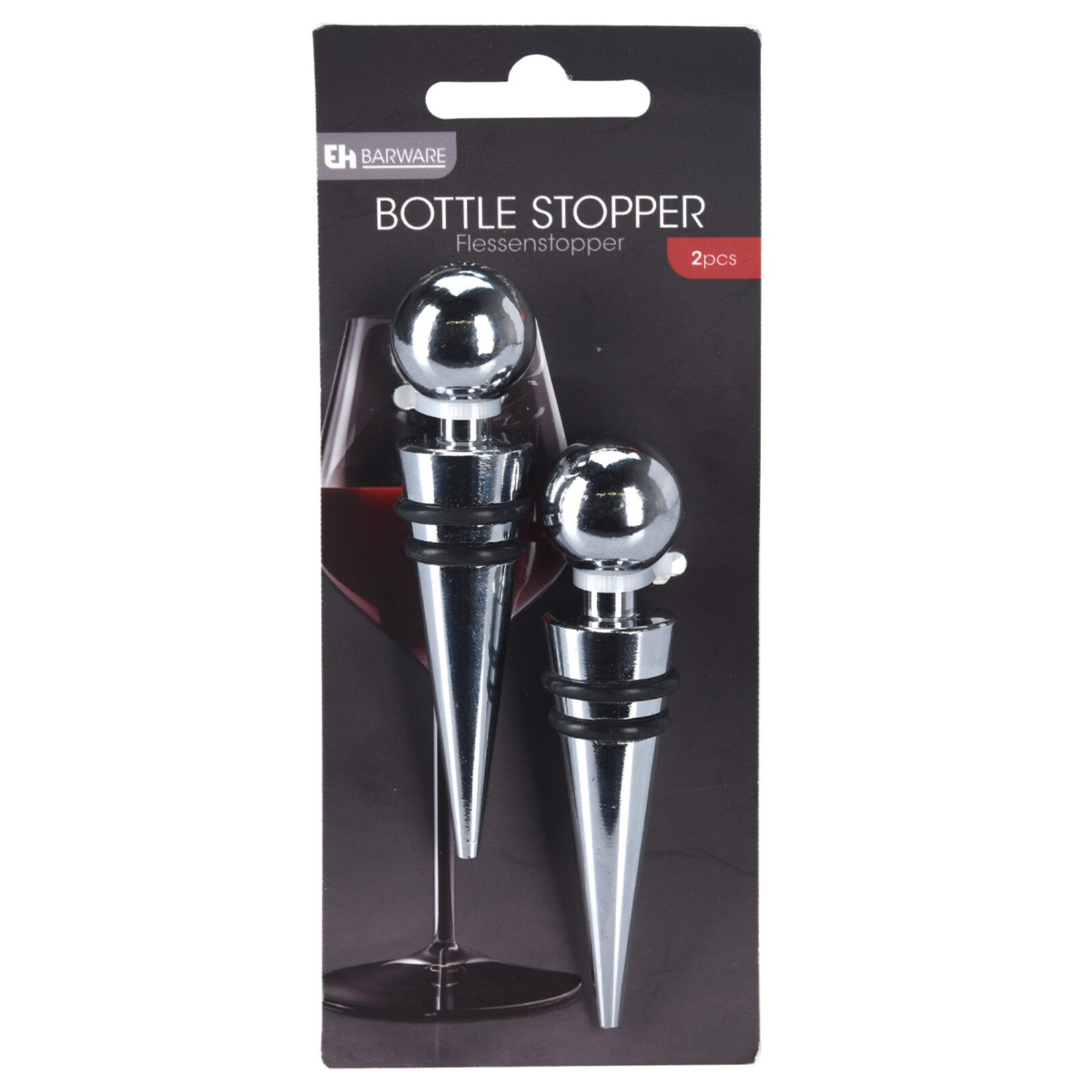 Koopman Krom Kaplamalı Metal Şişe Tıpa Set 2'li - Görsel 2