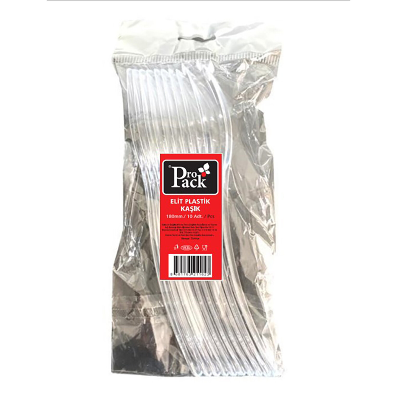 Propack Elite Kristal Şeffaf Kaşık 10'lu