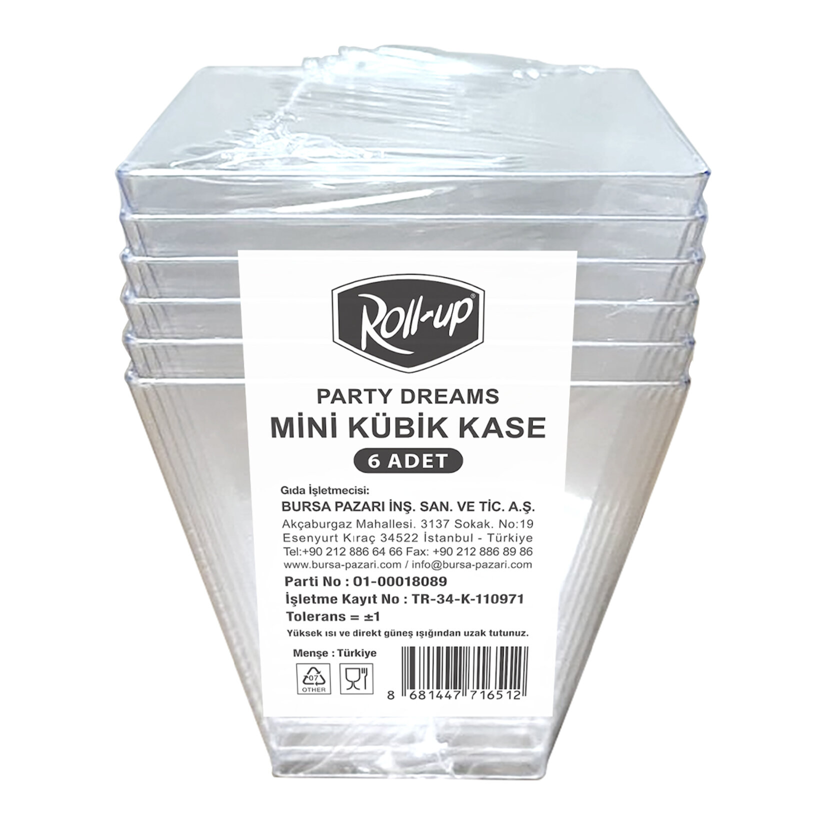 Roll-Up Party Dreams Kübik Kase 120 Cc 6'lı