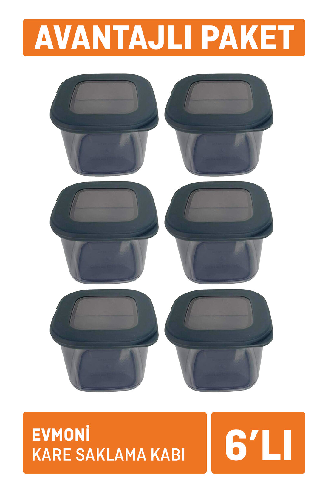 Evmoni Kare Saklama Kabı (BNM-0698) 6'lı
