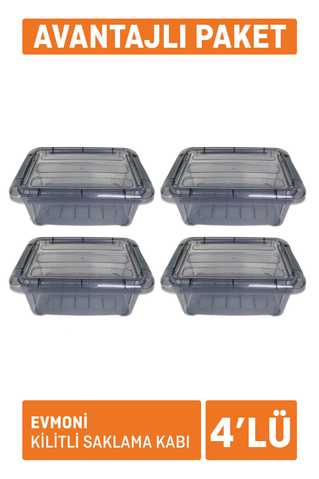 Evmoni Kilitli Saklama Kabı 4'lü (BNM0391)