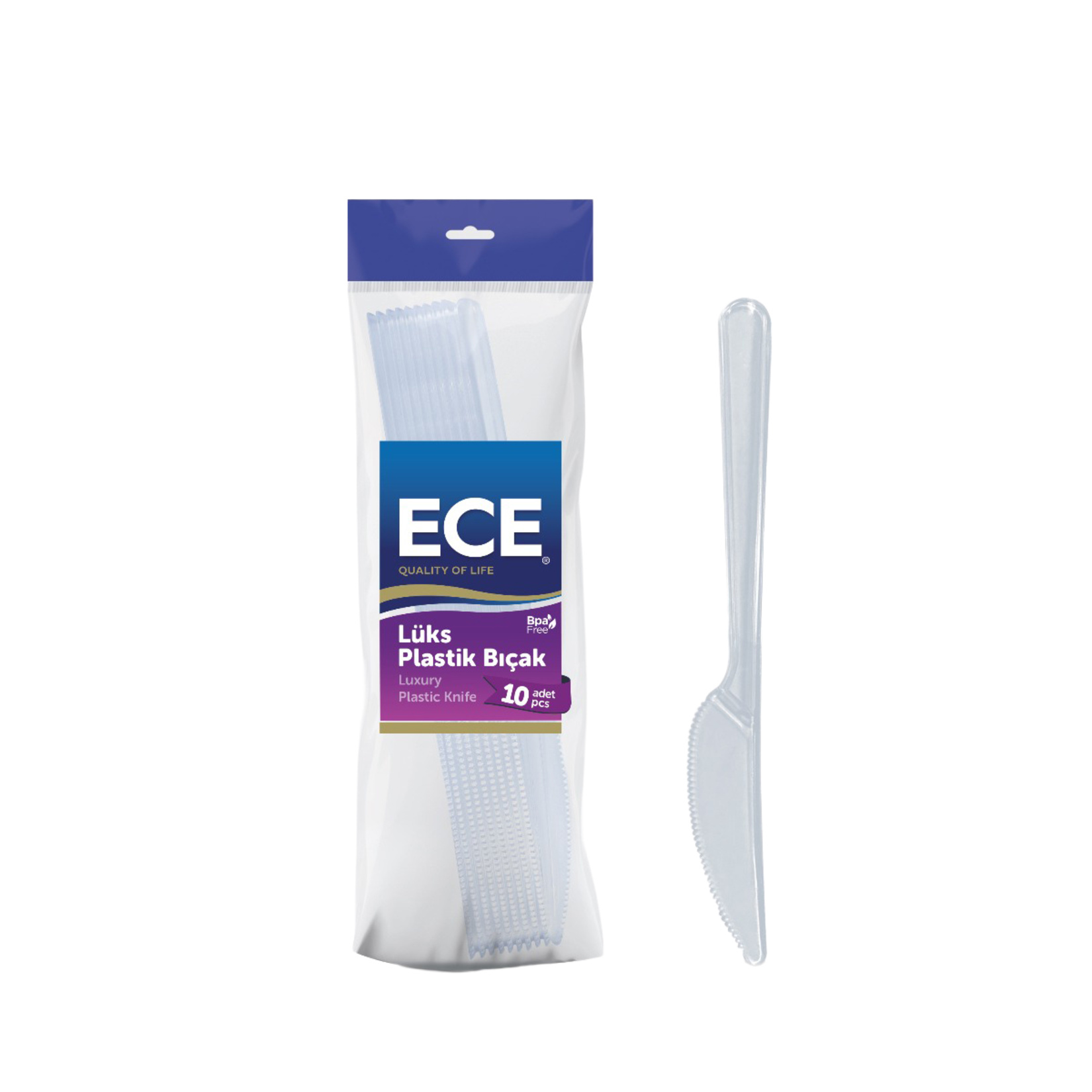 Ece Lüks Plastik Bıçak 10'lu