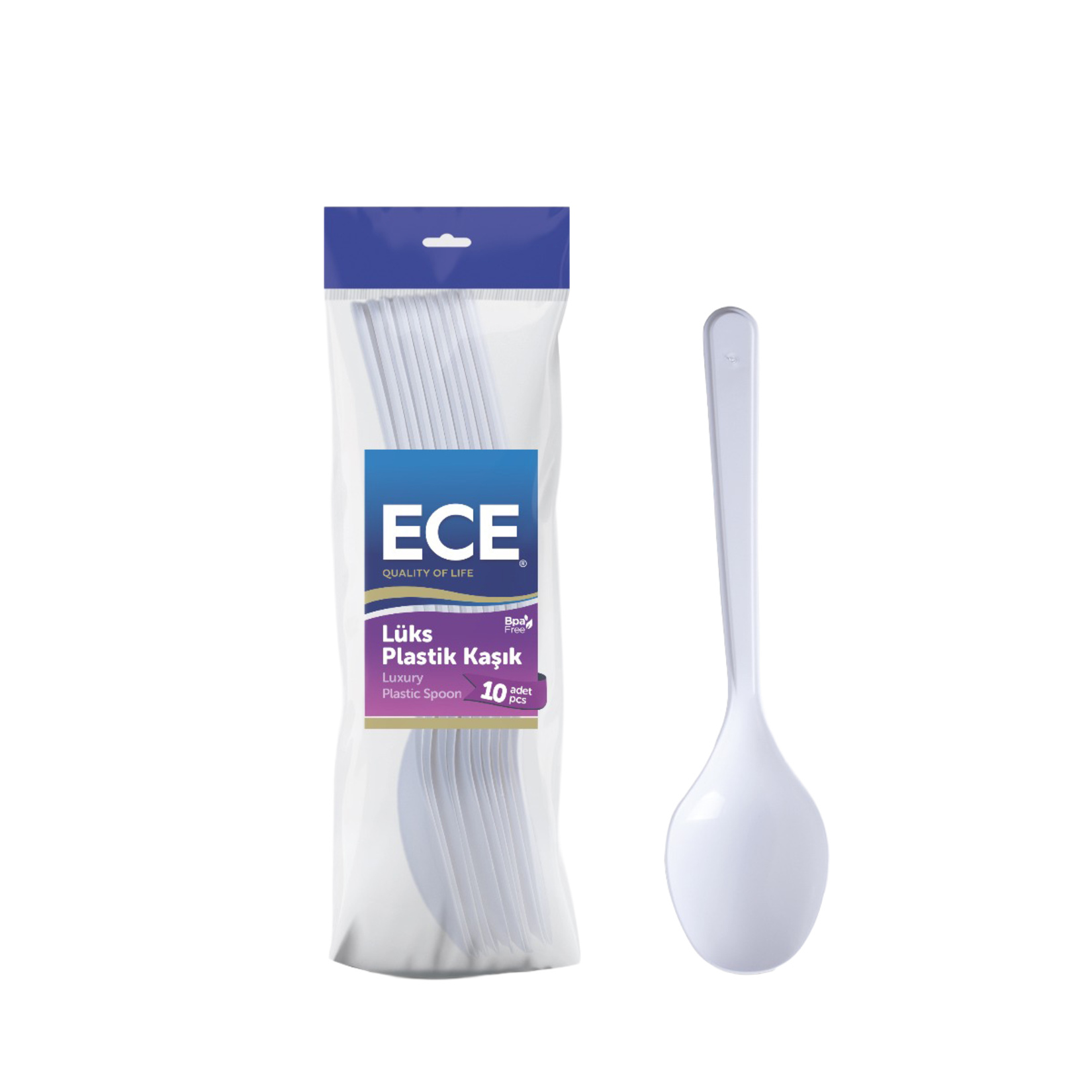 Ece Lüks Plastik Kaşık 10'lu