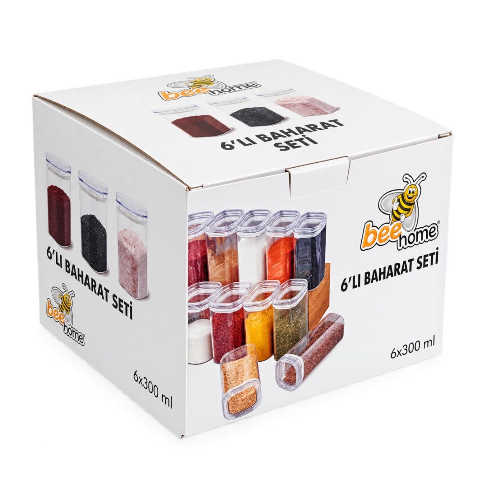 Bee Home 6'lı Baharat Seti Ofset Kutulu 6x300 Ml - Görsel 1