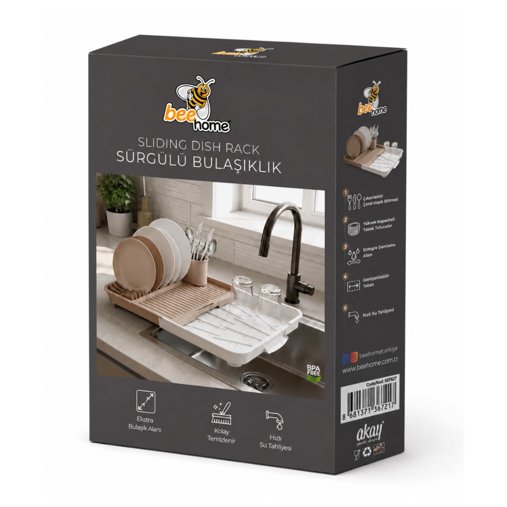 Bee Home Sürgülü Bulaşıklık - Görsel 1