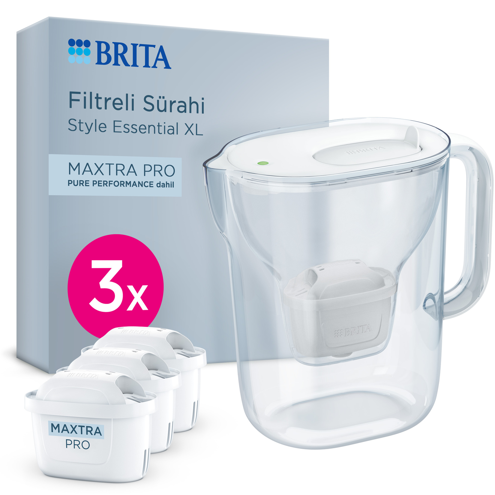 Brita Style Essential XL 3 Filtreli Sürahi Beyaz - Görsel 1