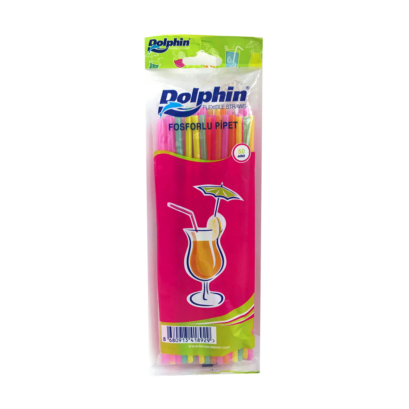 Dolphin Fosforlu Pipet 50'li (J-hook)