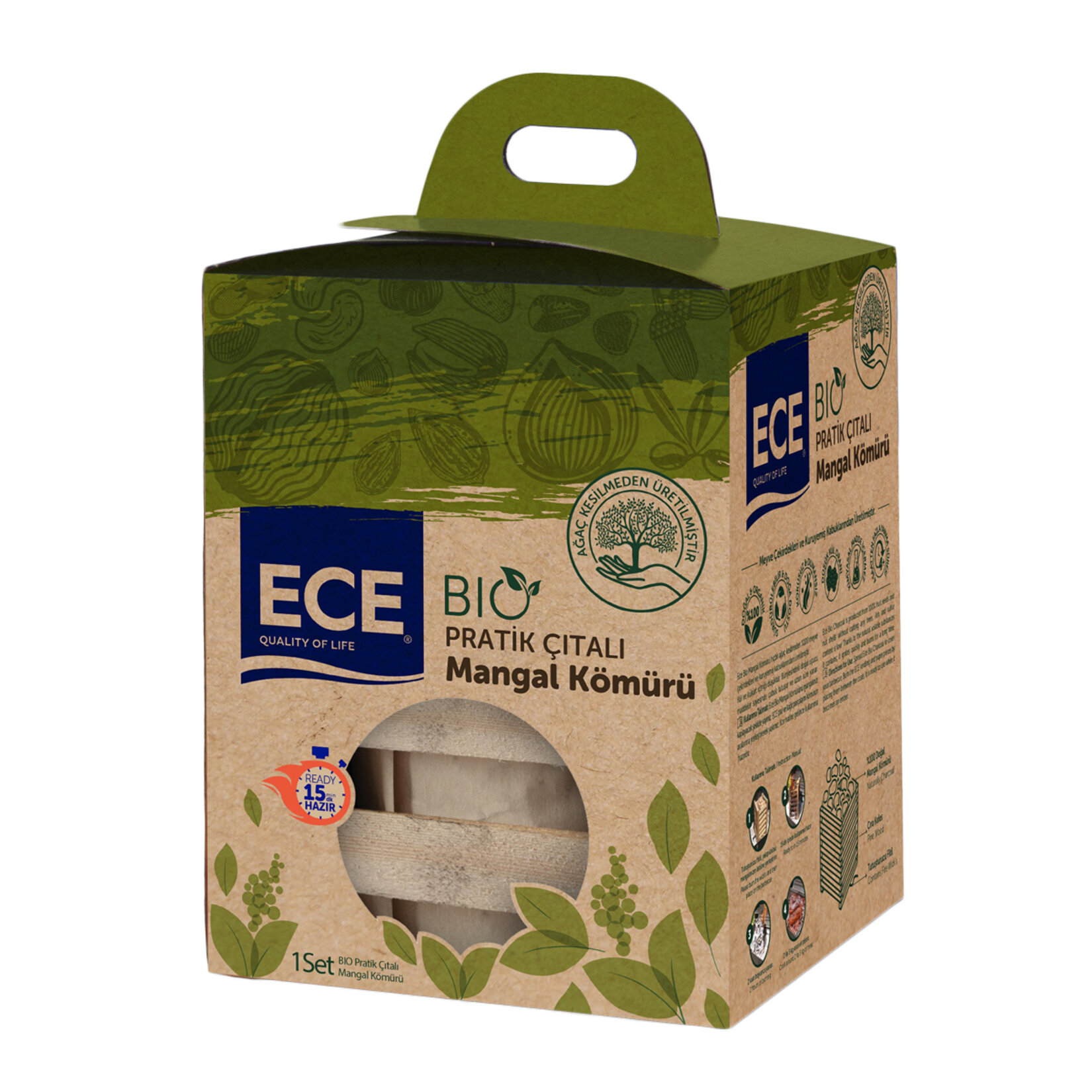 Ece Bio Pratik Çıtalı Mangal Kömürü 1,5 Kg