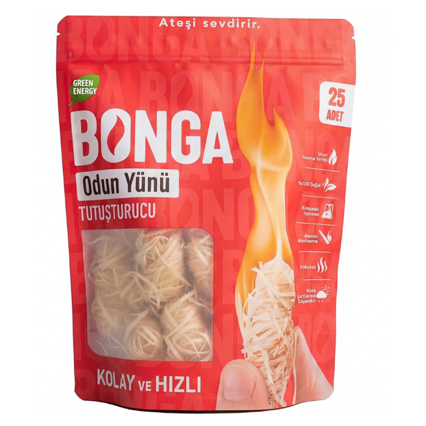Bonga Odun Yünü Tutuşturucu 25 Adet / 350 G