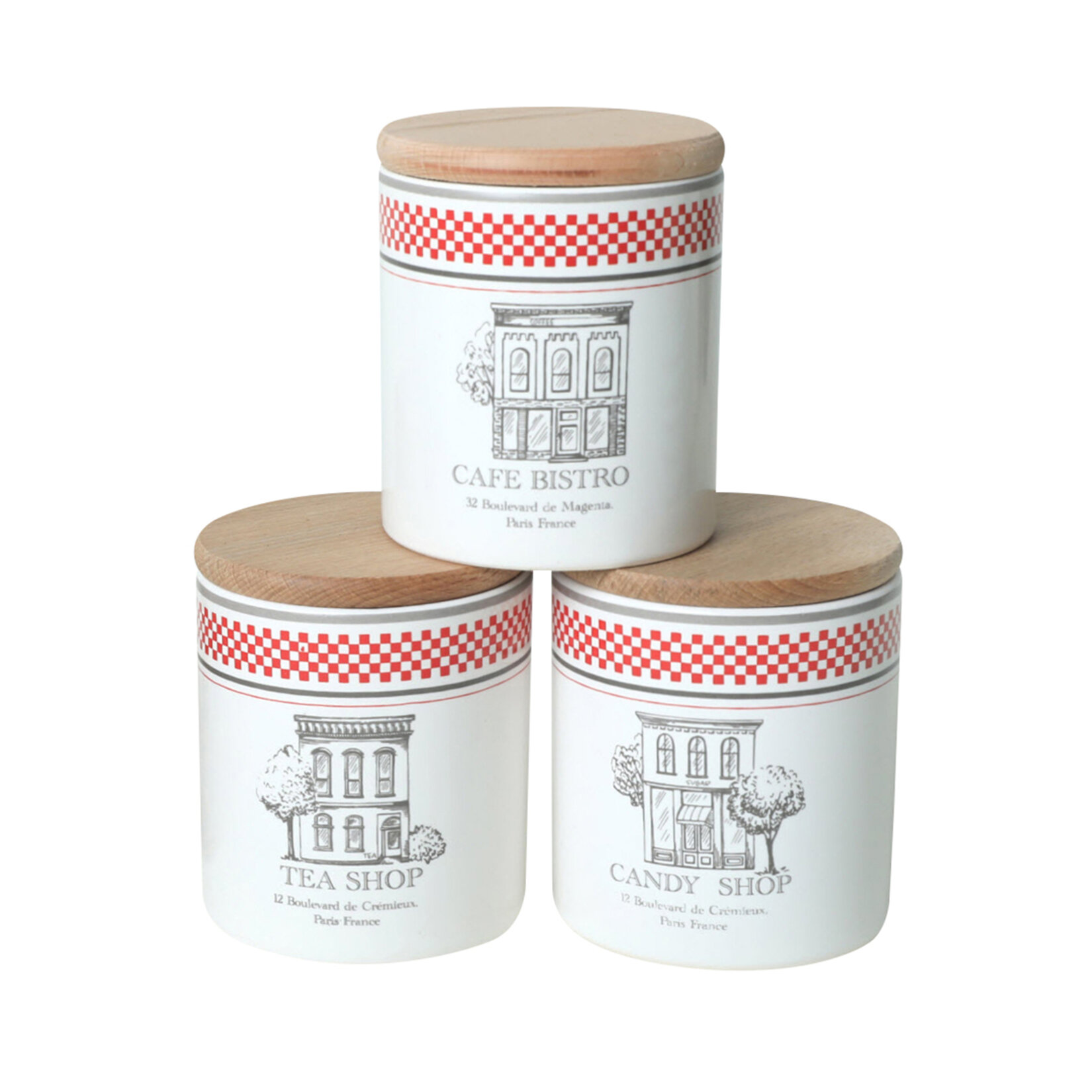 Keramika 3'lü Ahşap Kapaklı Baharatlık 10 Cm - Görsel 2