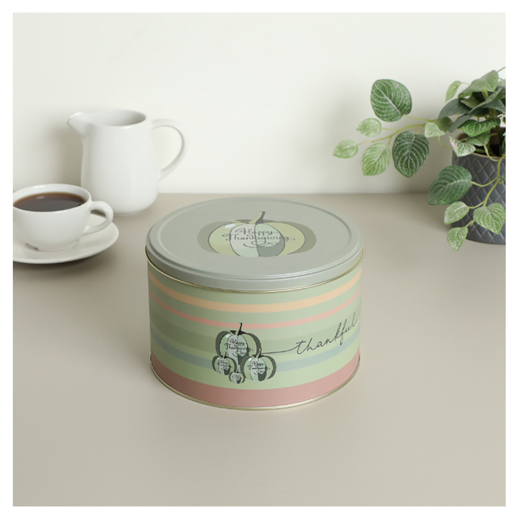 Sarkap Yuvarlak Metal Saklama Kabı 19 x12 Cm