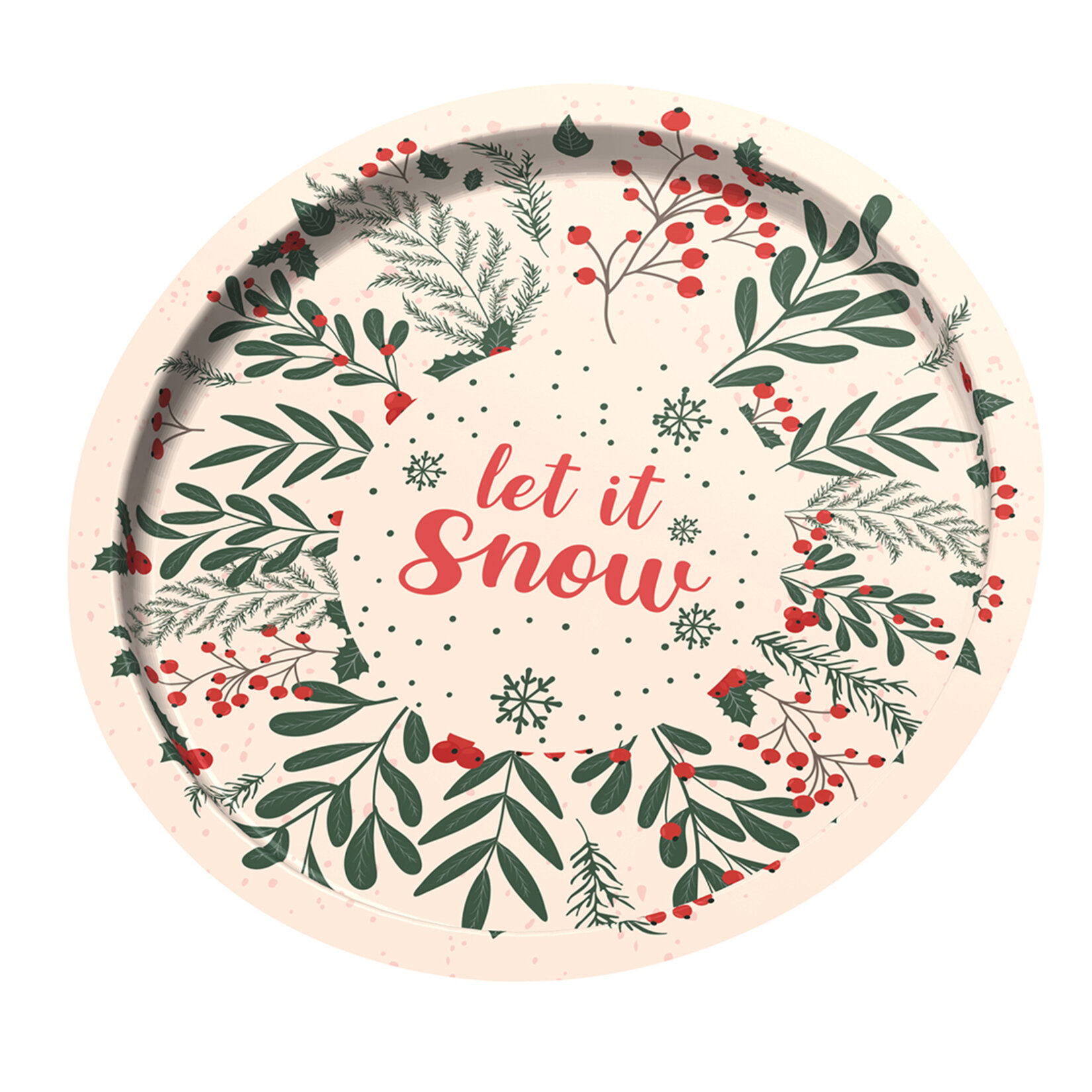 Sarkap Yılbaşı Desenli Metal Tepsi 35 Cm - Görsel 2