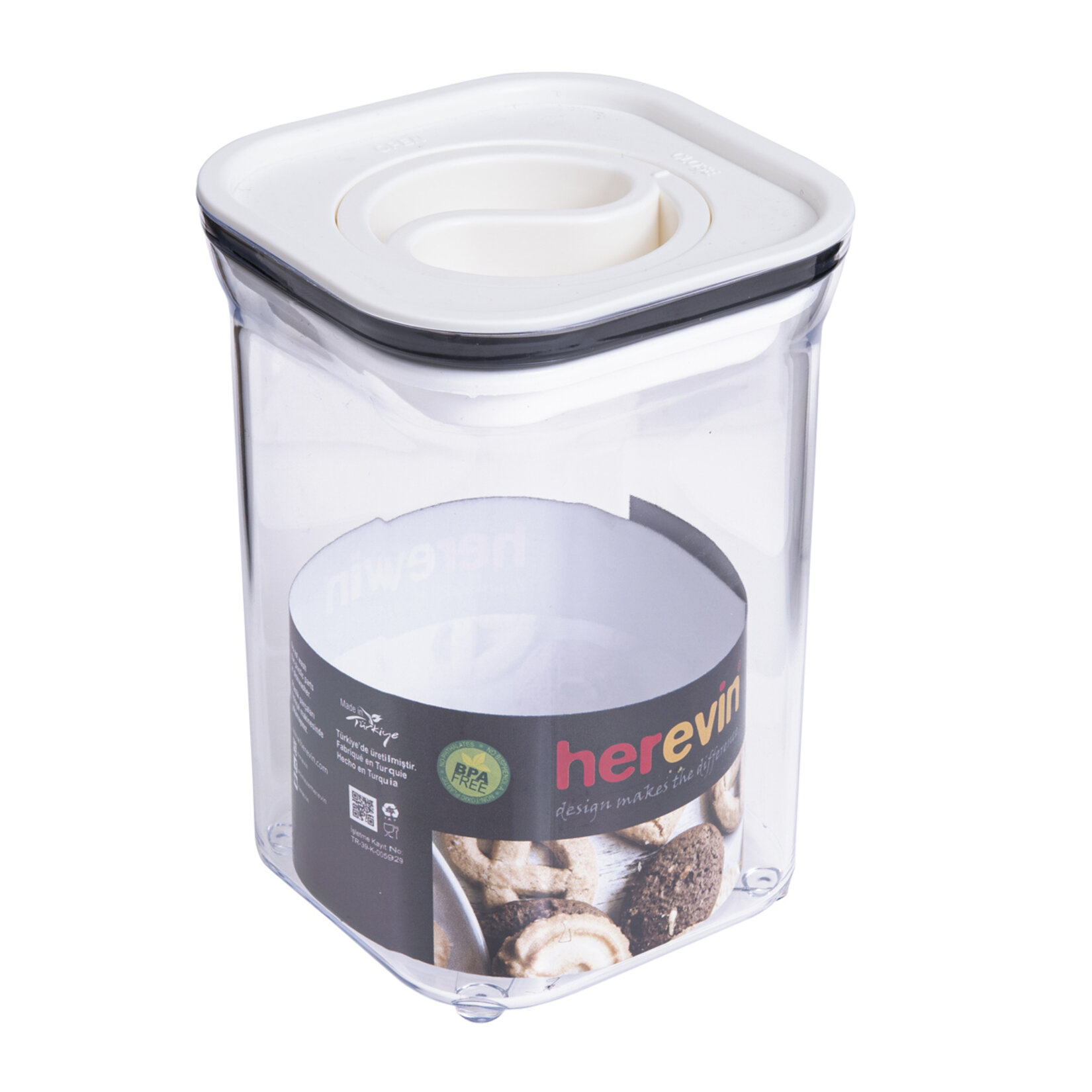 Herevin Kare Vakumlu Kapak Saklama Kabı 1.1 L