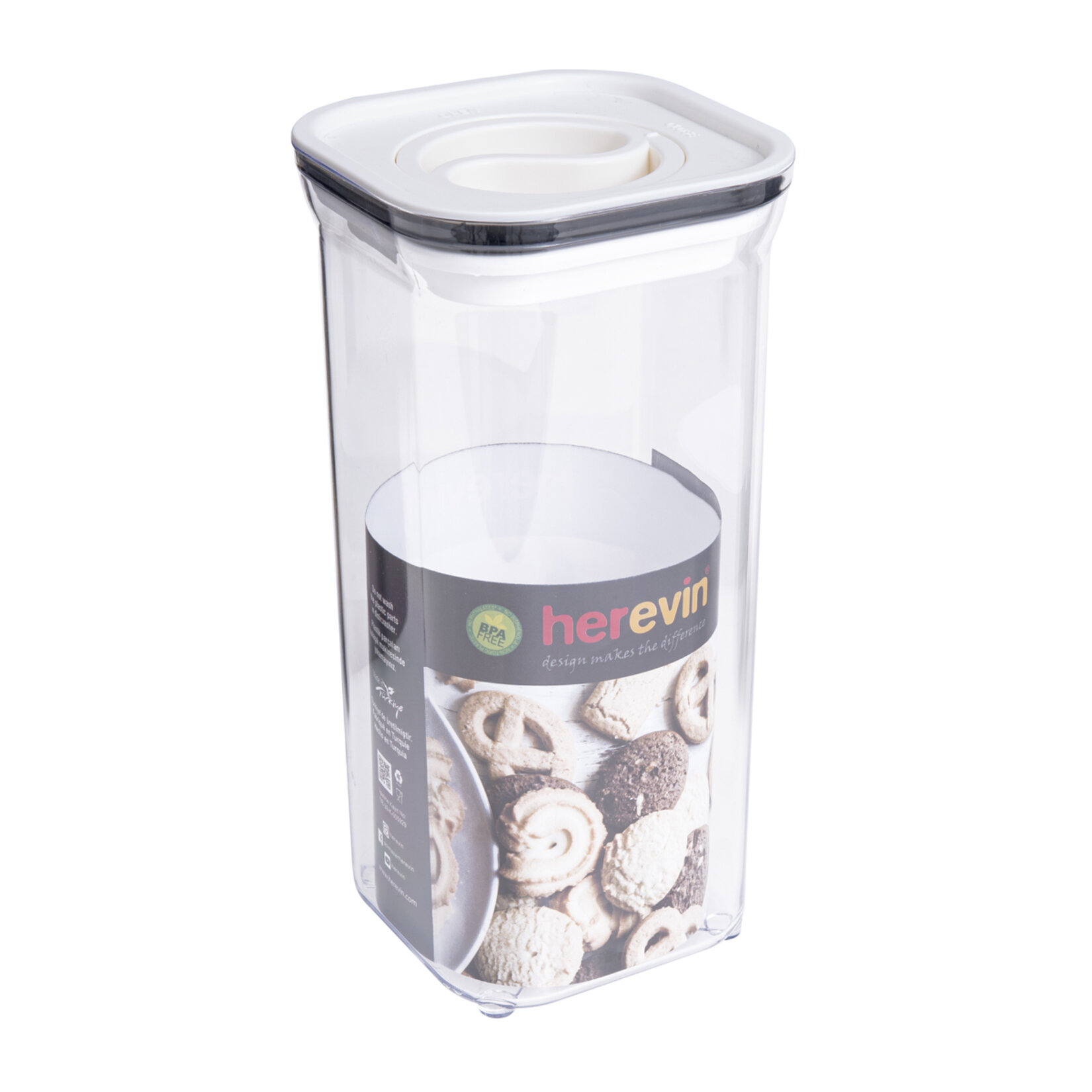 Herevin Kare Vakumlu Kapak Saklama Kabı 1.5 L