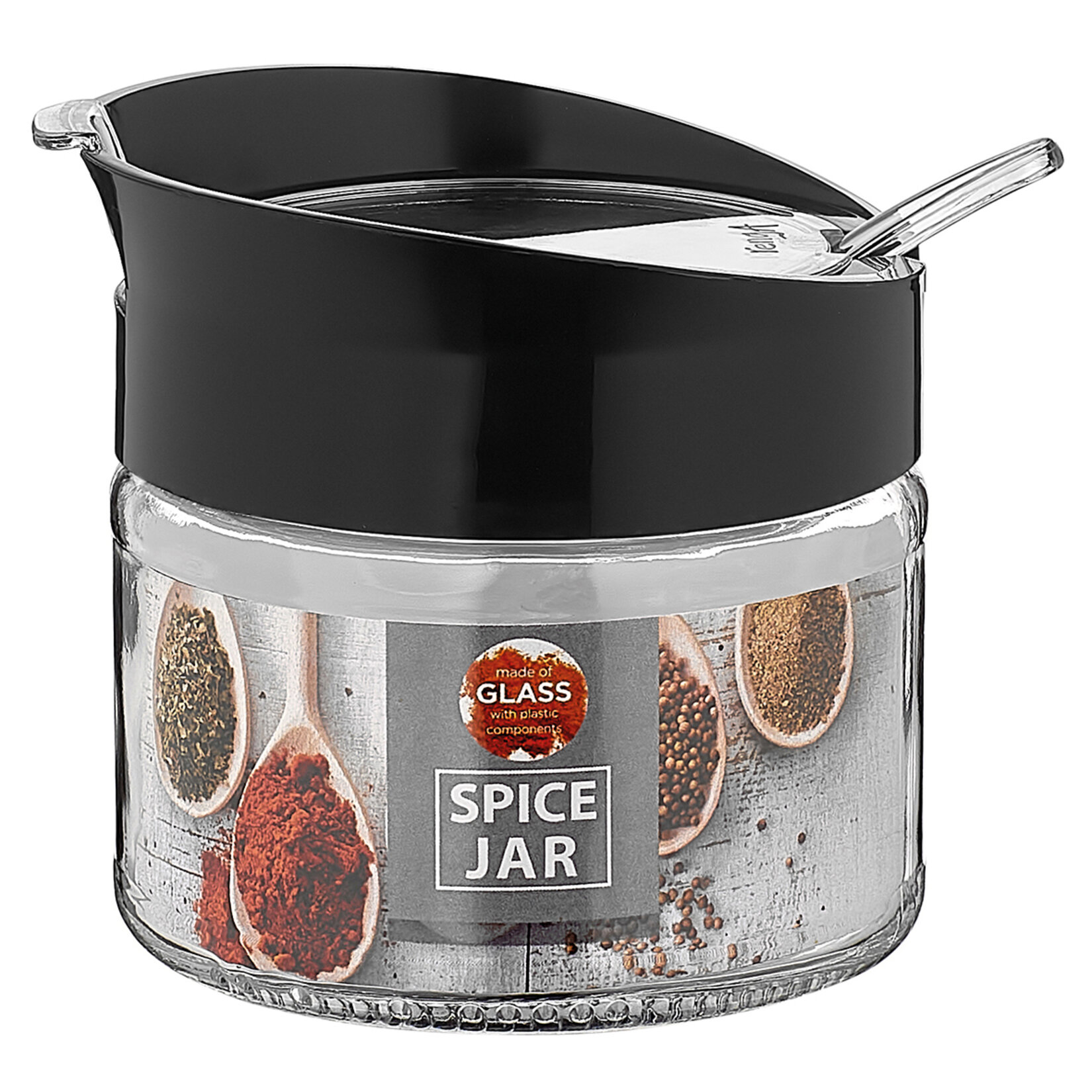 Renga Kaşıklı Cam Baharatlık Sade 300 Cc - Görsel 1