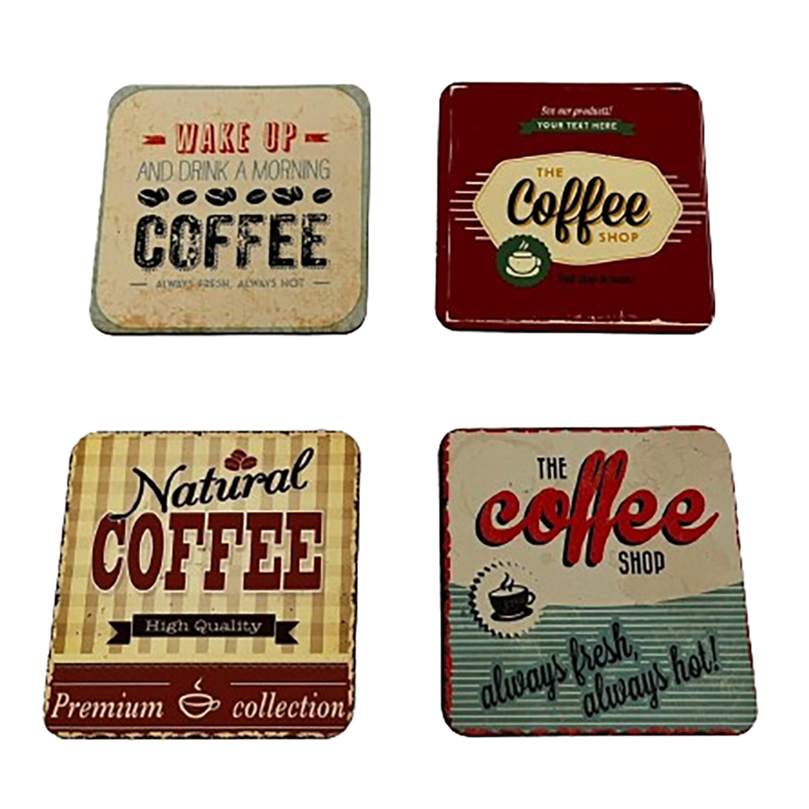 Myros Coffee Ahşap Bardak Altlığı 4'lü