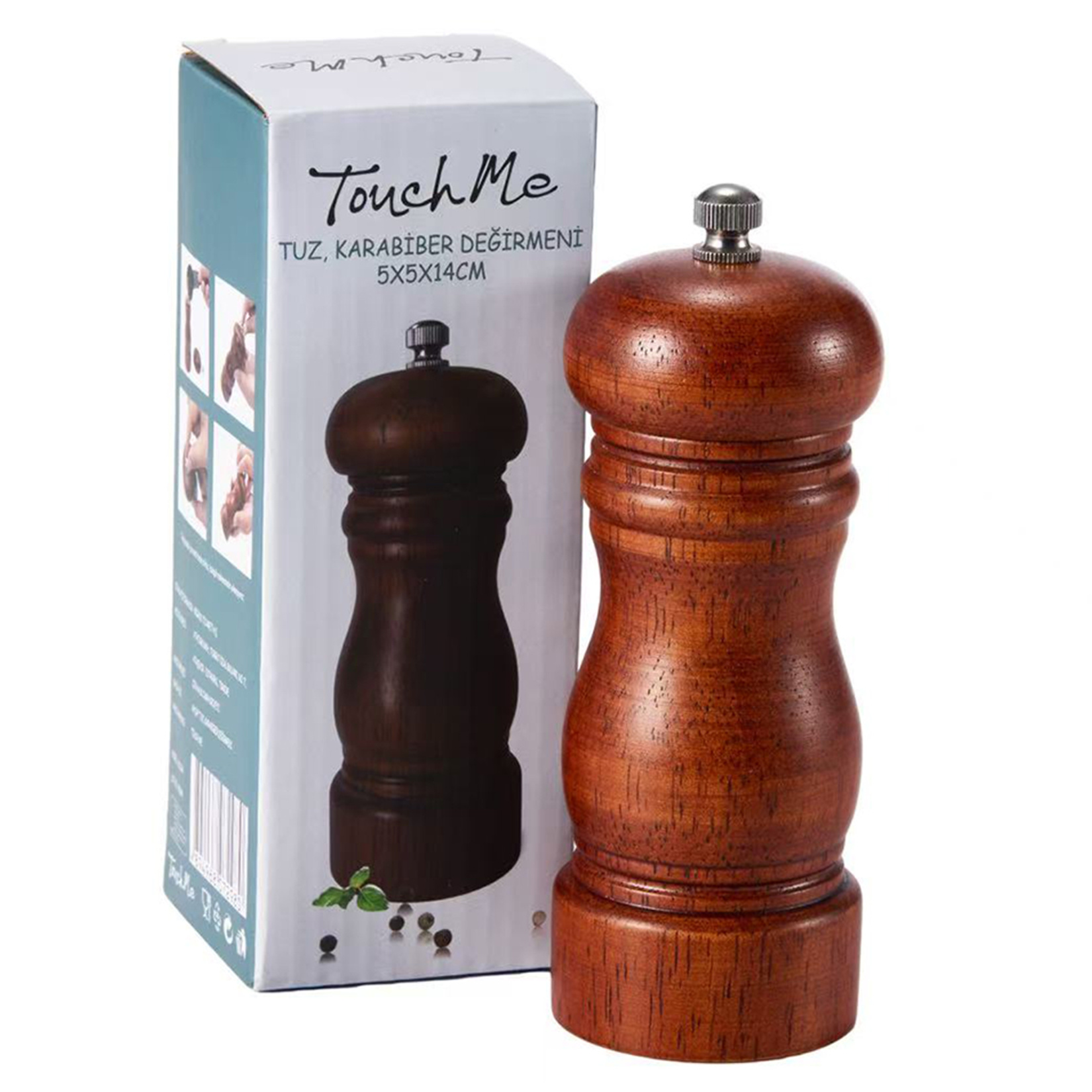 Touch Me Ahşap Tuz Karabiber Değirmeni