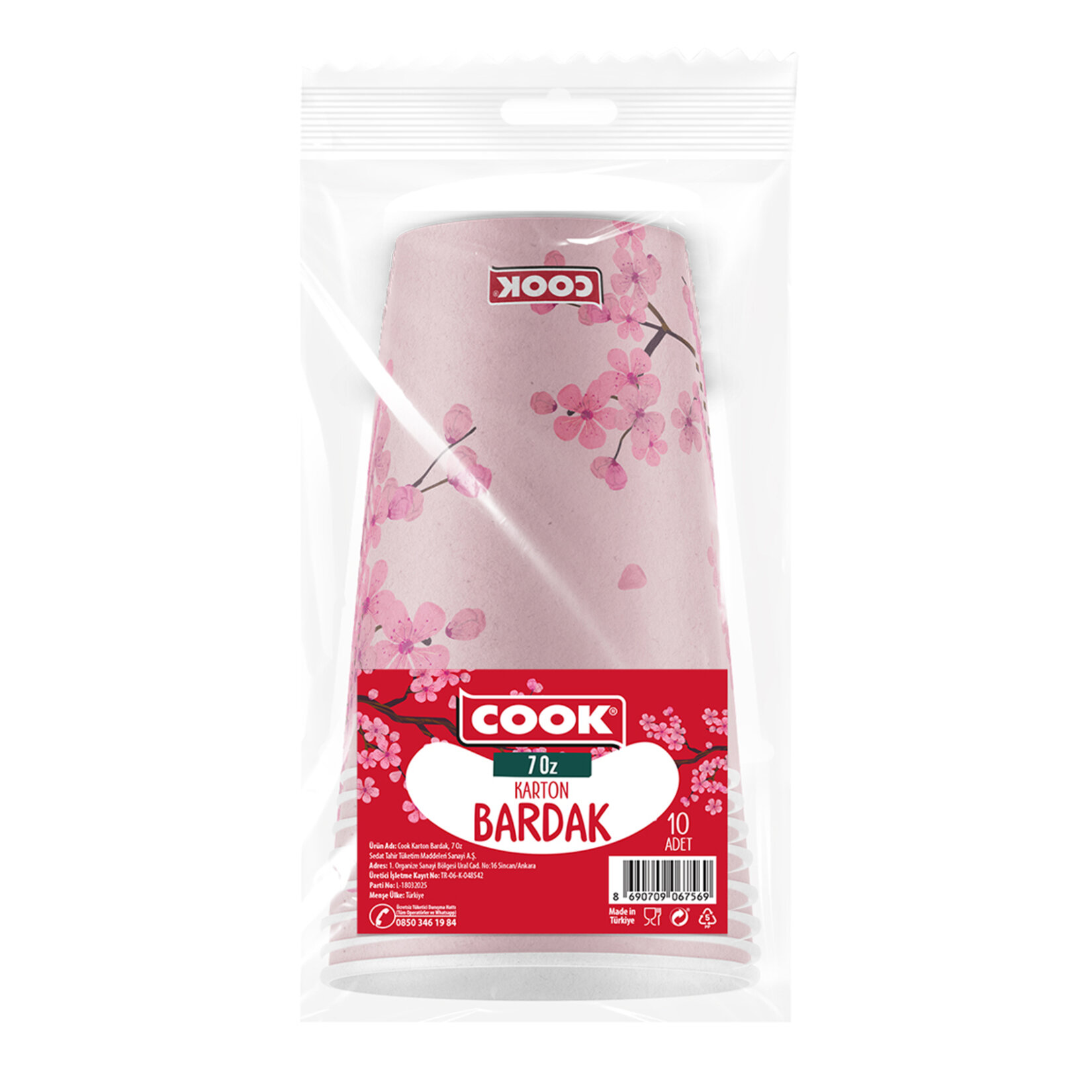 Cook İlkbahar Konseptli Karton Bardak 7 Oz 10'lu - Görsel 2