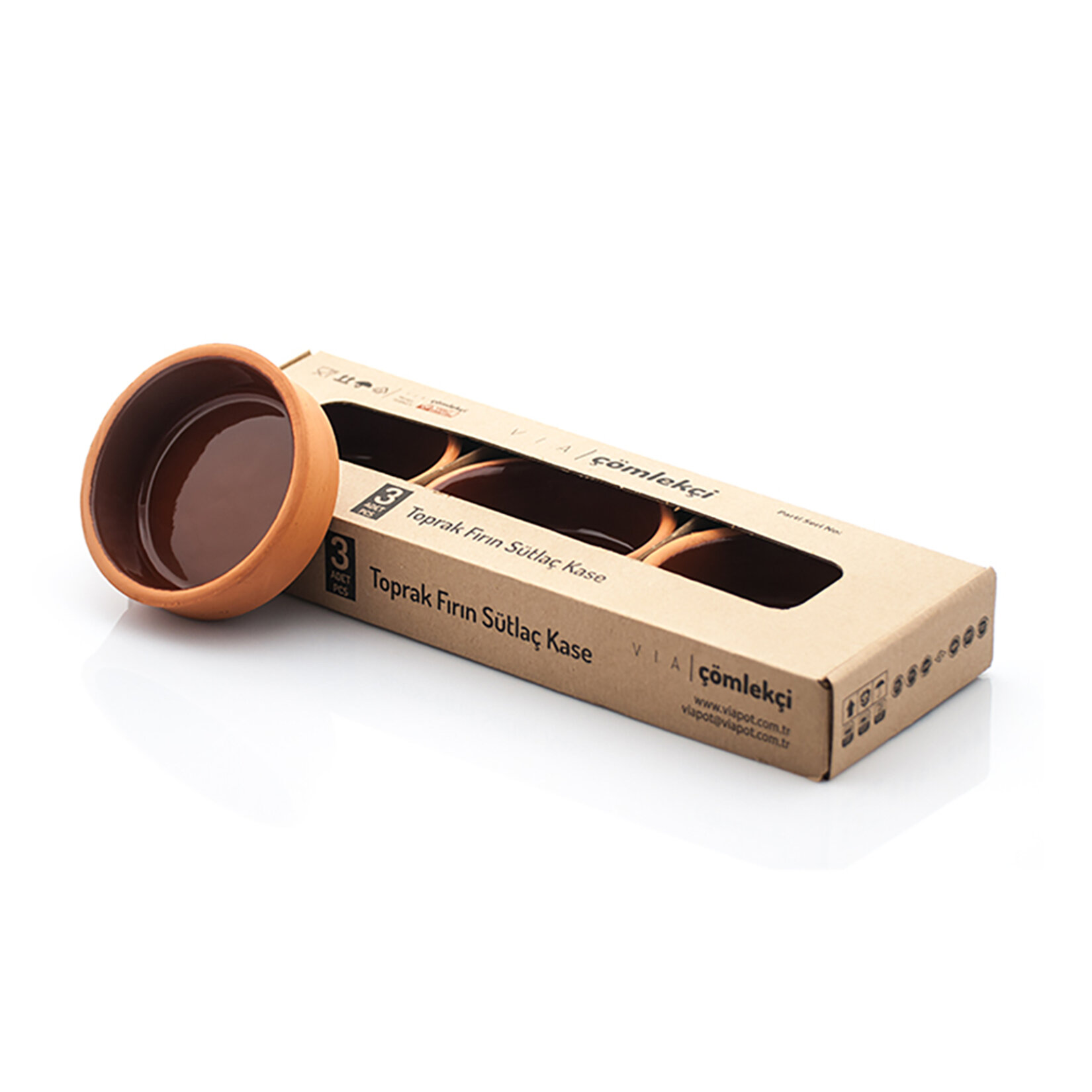 Viapot Anadolu Toprak Kase Kutulu 3'lü
