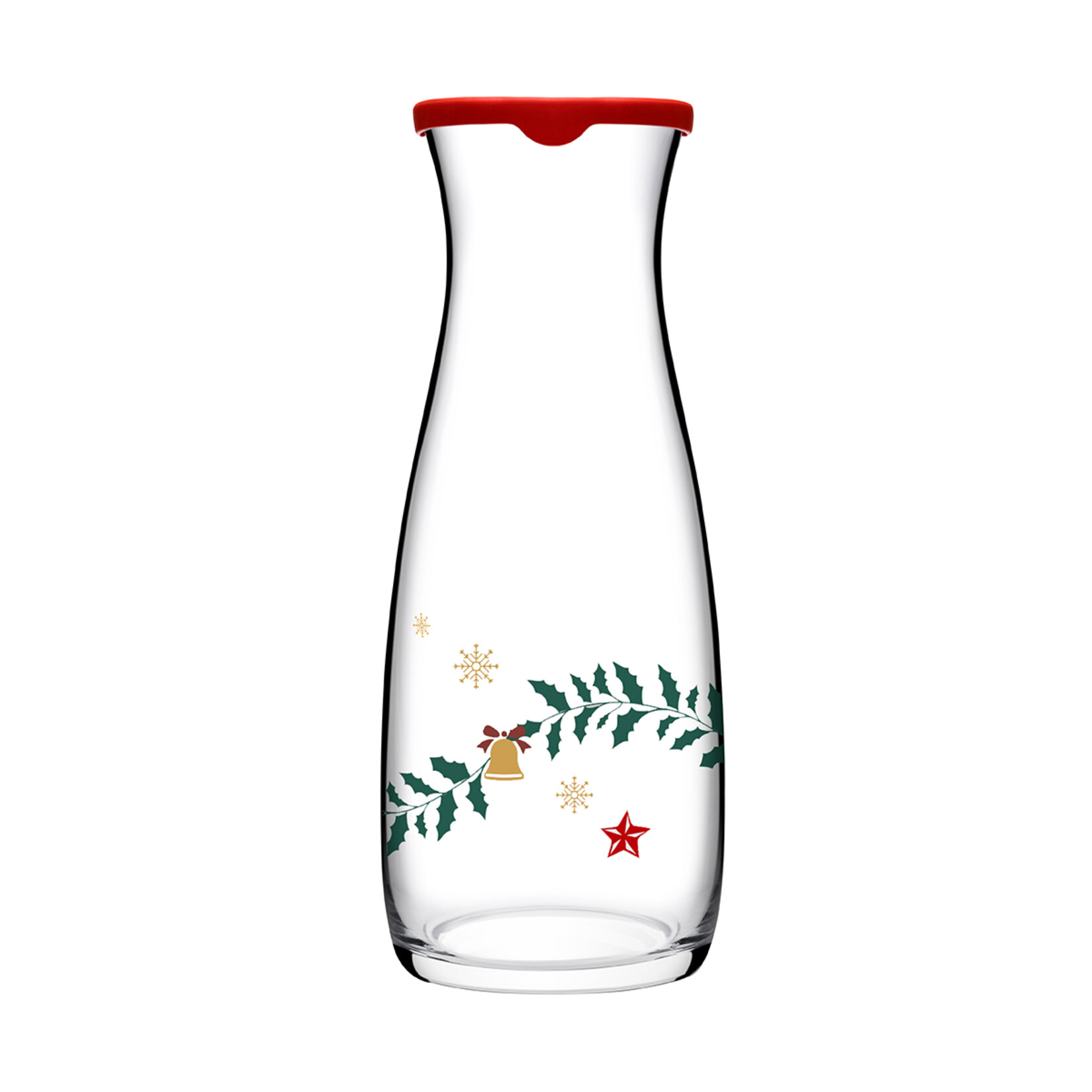 Paşabahçe Kokina Desen Kırmızı Kapaklı Karaf Tekli