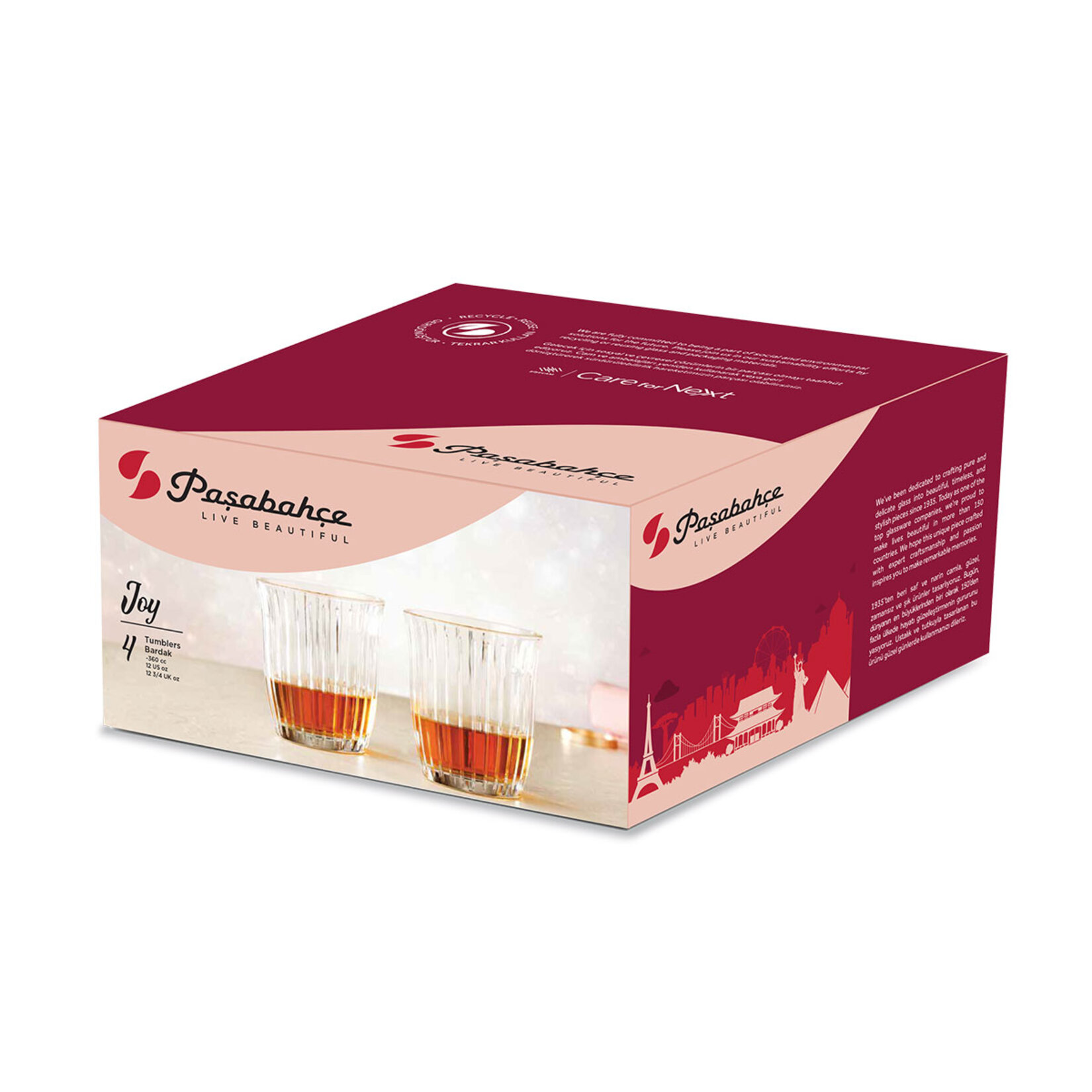Paşabahçe Joy Su/Viski Bardağı 4'lü 280 Cc