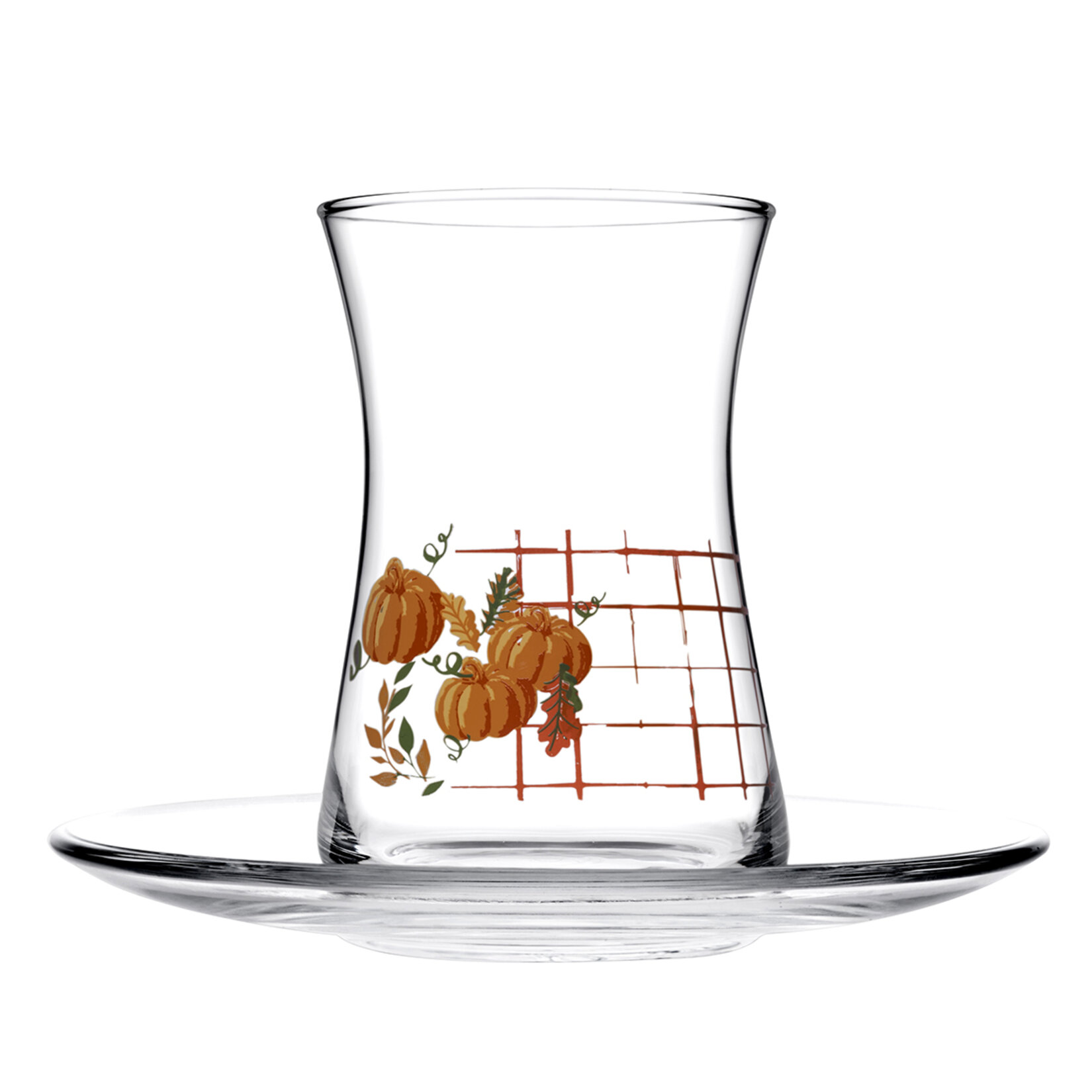 Paşabahçe Heybeli Çay Seti 8 Parça (Balkabağı)