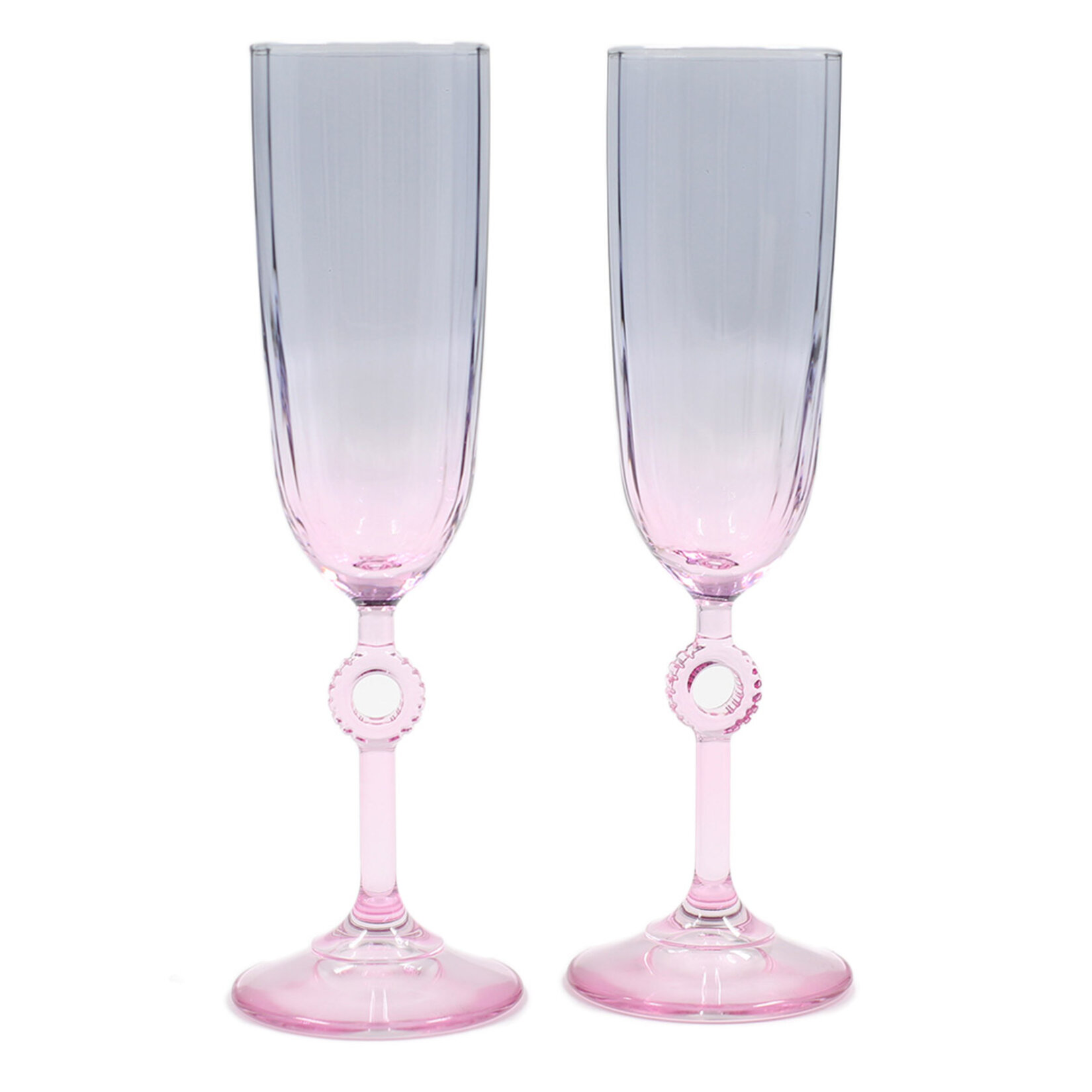 Rakle 2'li Pembe Şampanya Kadehi - Görsel 1
