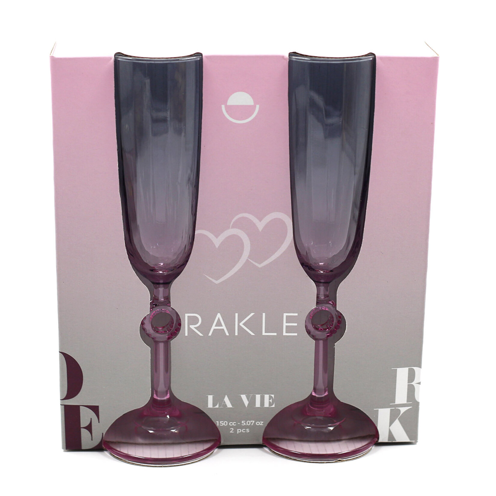 Rakle 2'li Pembe Şampanya Kadehi - Görsel 2