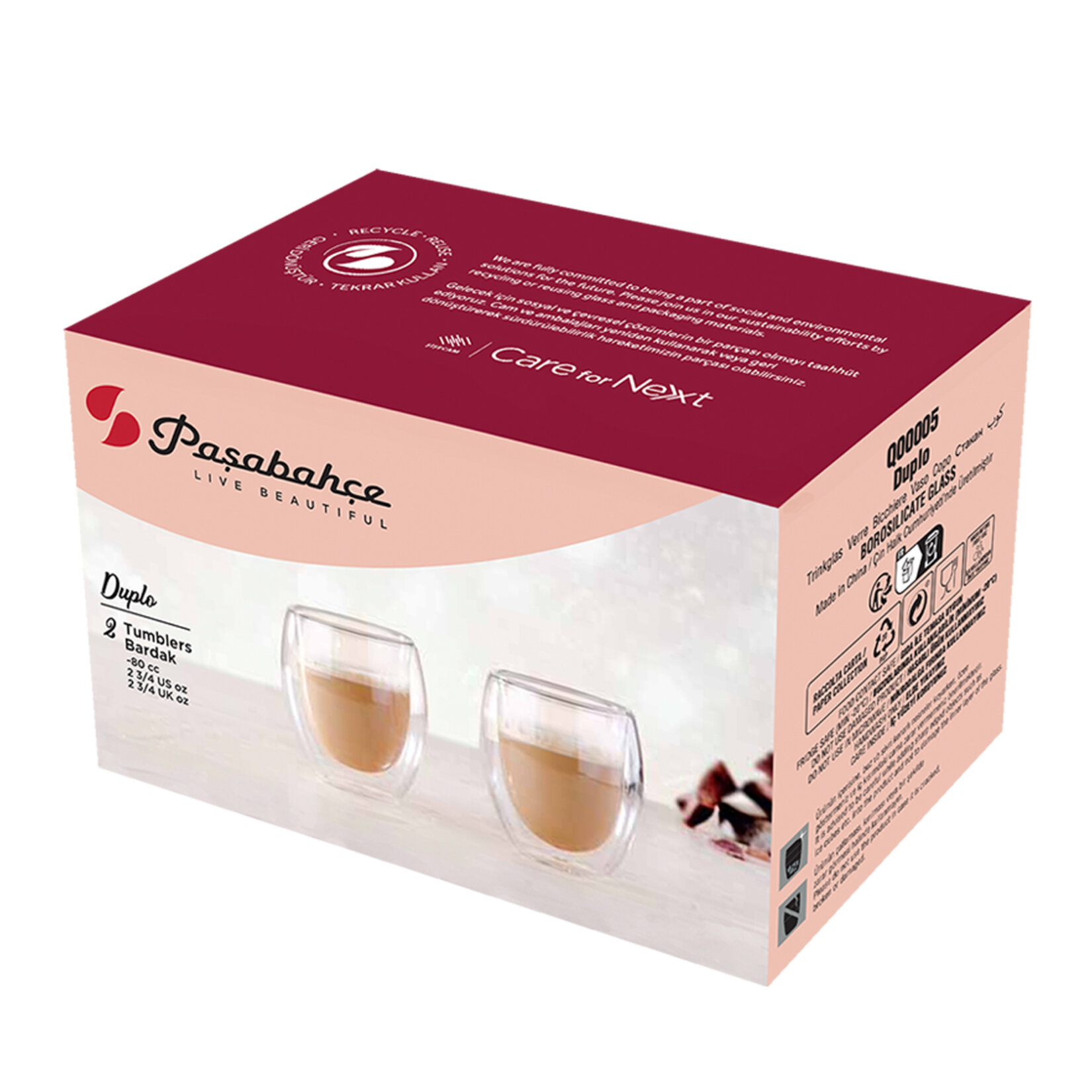 Paşabahçe Çift Cidarlı Bardak 2'li 80 Cc