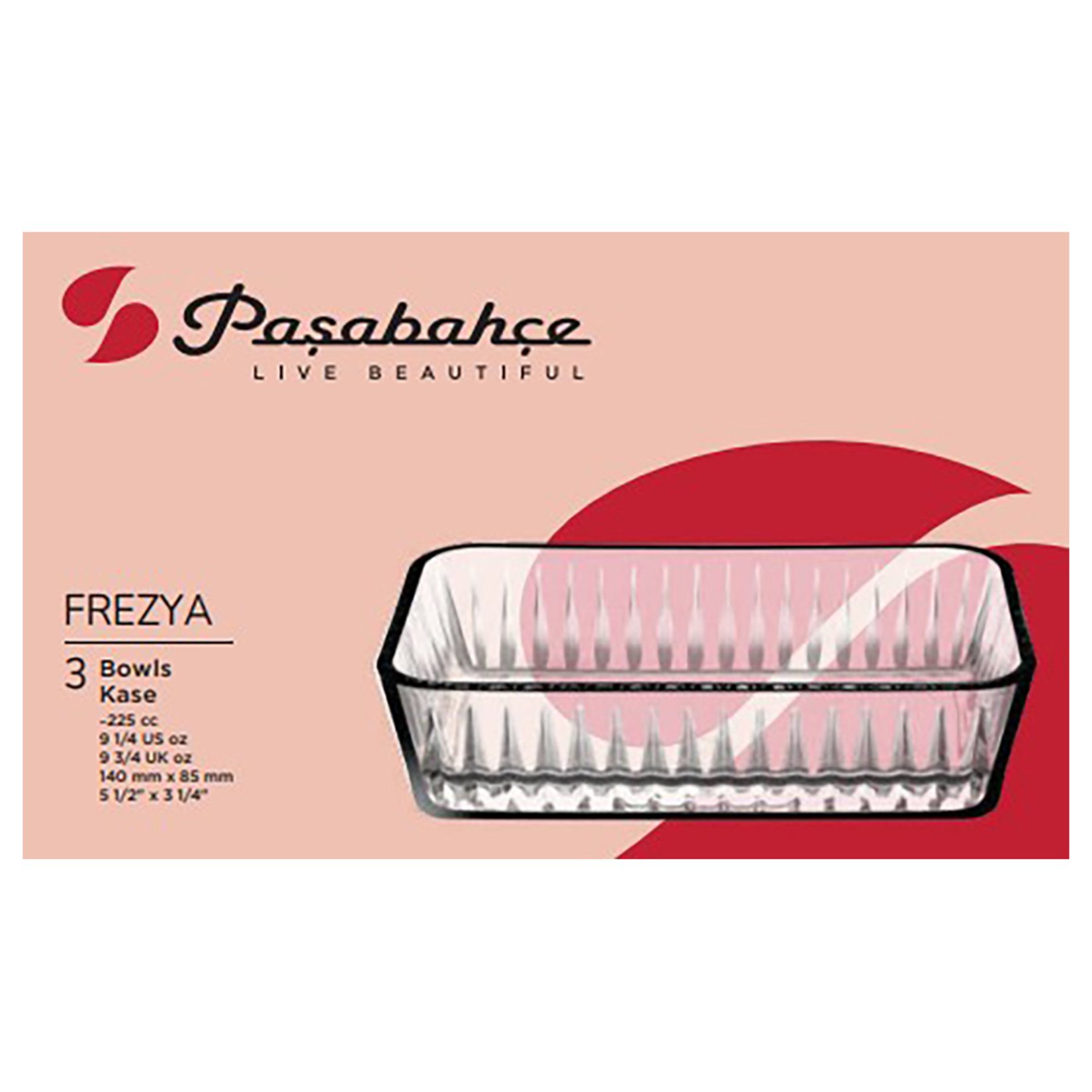 Paşabahçe Frezya Servis Tabağı 3'lü 140 x 85 Mm