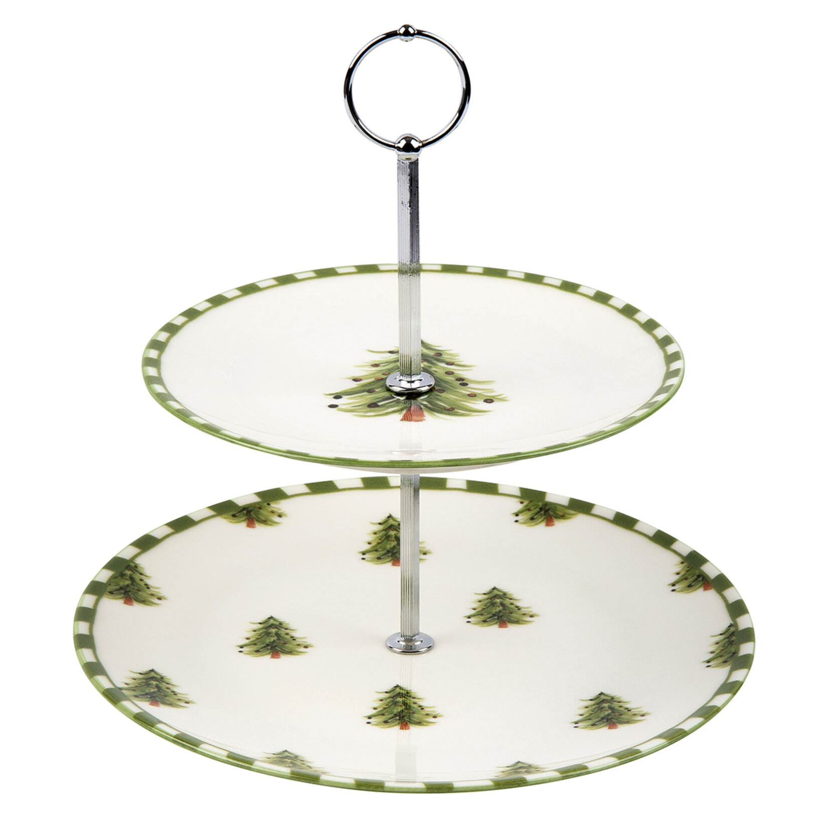 Tulu Porselen Yeni Yıl Katlı Kurabiyelik - 25 + 19 Cm