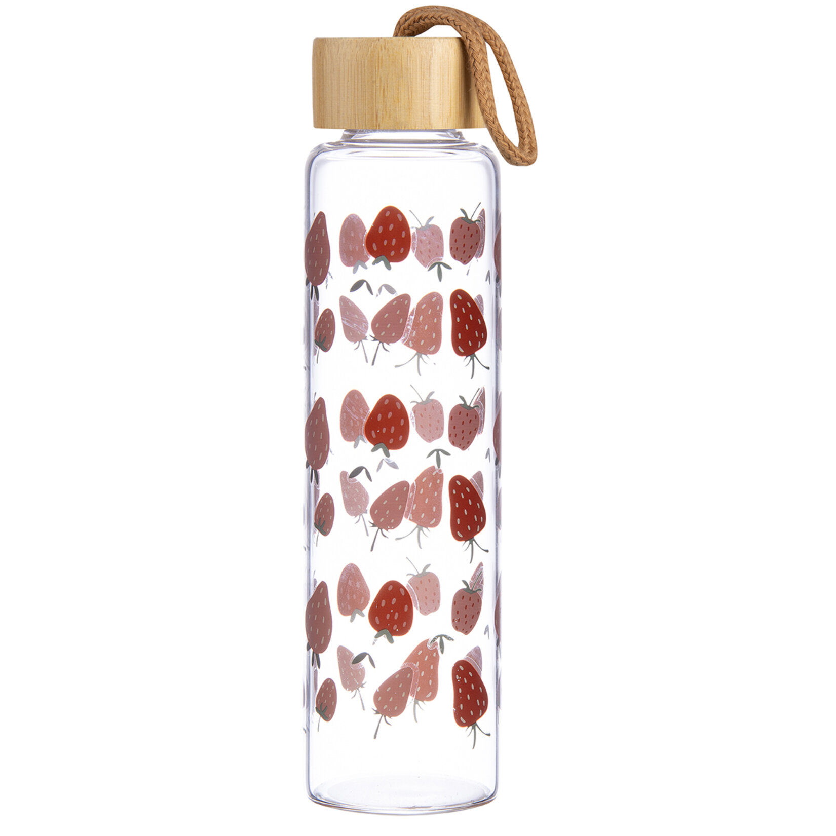 Touch Me Bambu Kapaklı Desenli Cam Şişe 580 Ml - Görsel 3