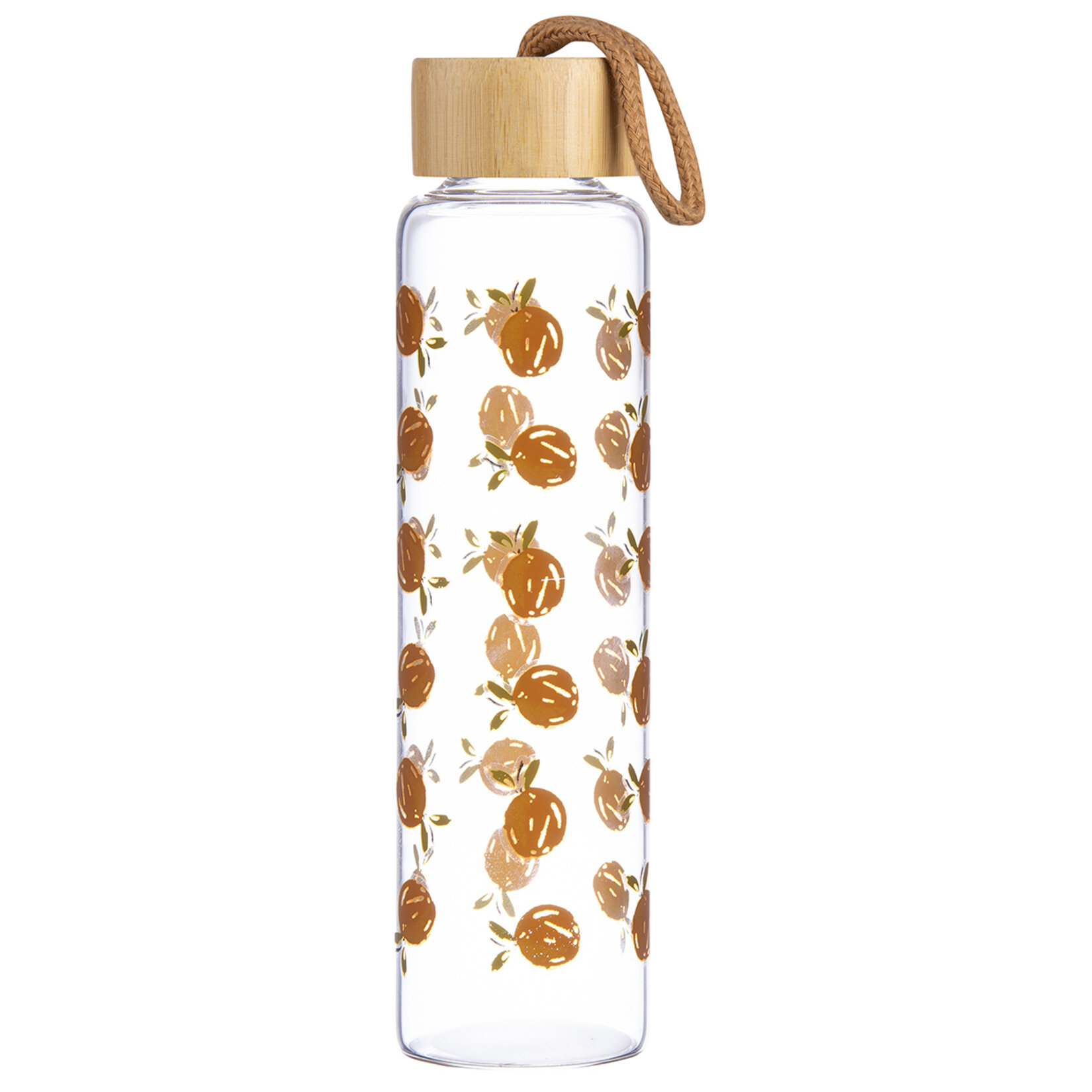 Touch Me Bambu Kapaklı Desenli Cam Şişe 580 Ml - Görsel 4