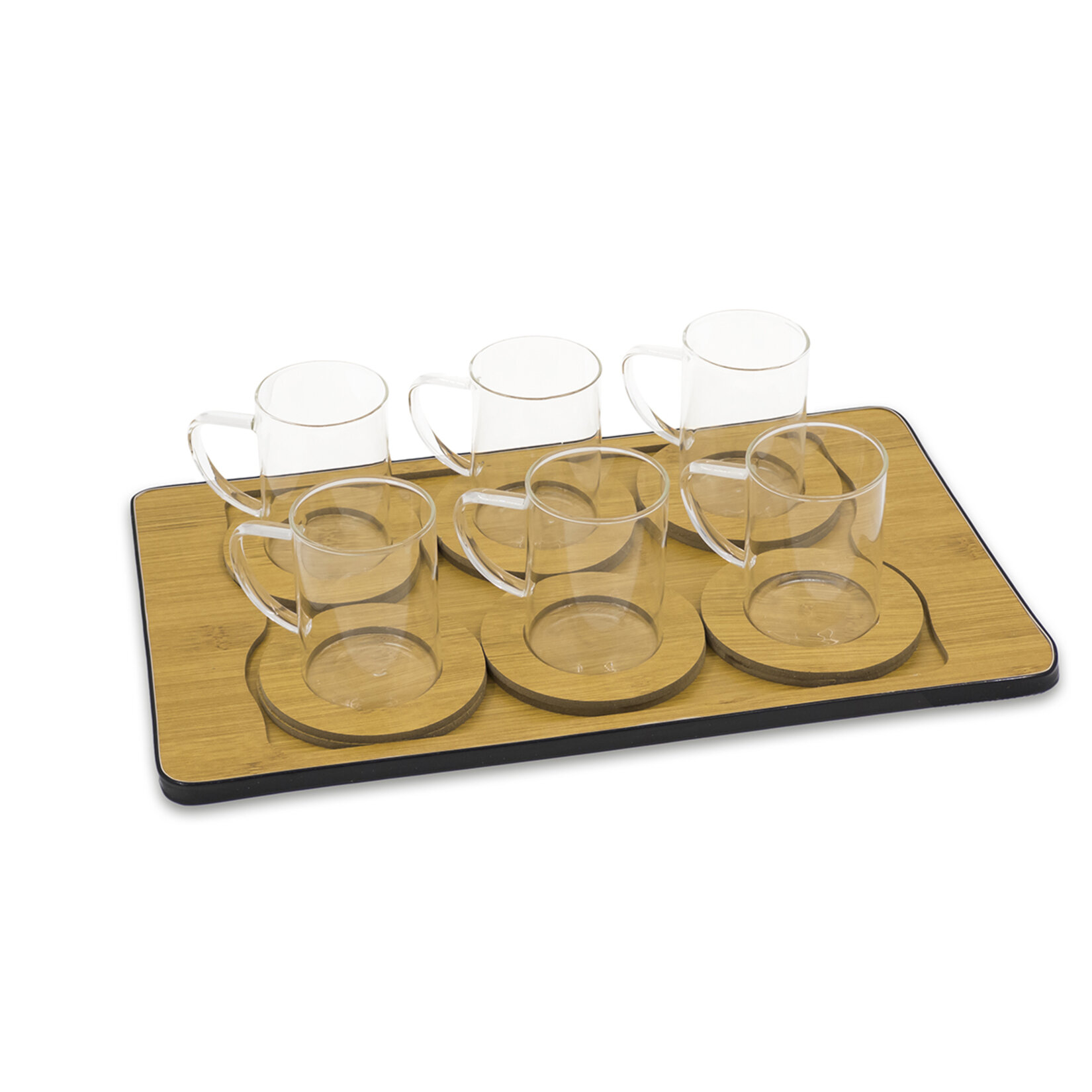 Cambu Ahşap Tepsili Çay Seti